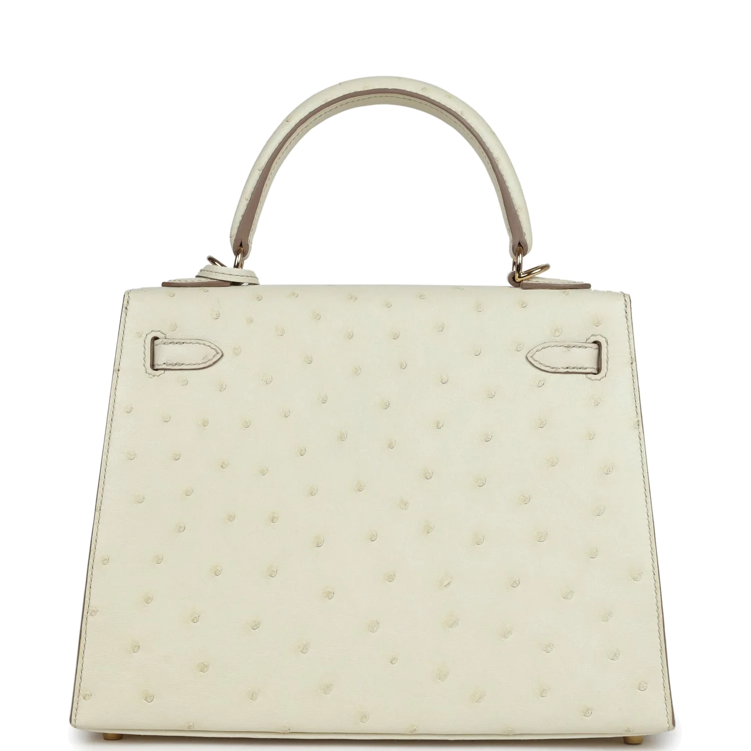 Hermes Special Order (HSS) Kelly Sellier 25 Nata Verso Ostrich Permabrass Hardware — фото 5