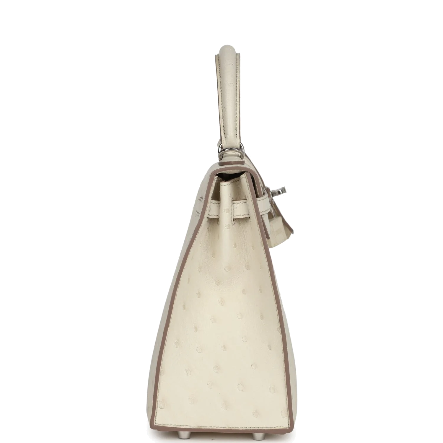 Hermes Kelly Sellier 25 Beton Ostrich Palladium Hardware — фото 4