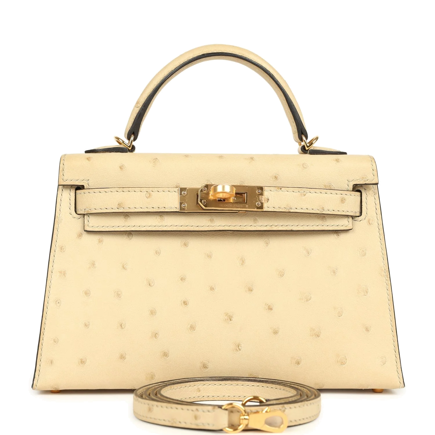 Hermes Kelly Sellier 20 Parchemin Ostrich Gold Hardware — фото 2