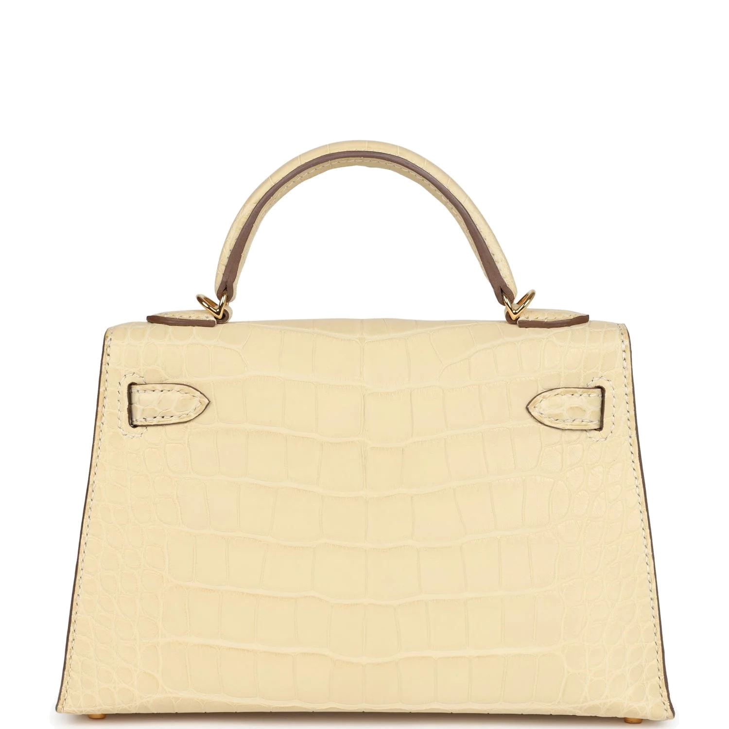 Hermes Kelly Sellier 20 Vanille Matte Alligator Gold Hardware — фото 5