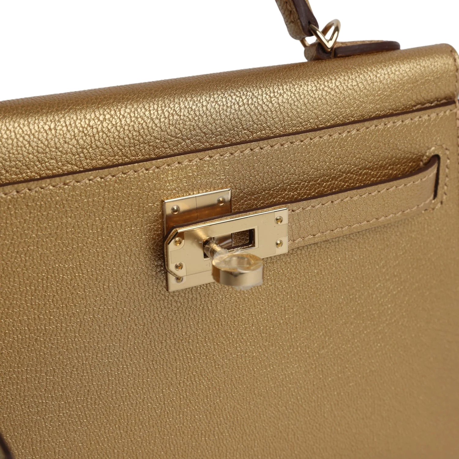 Hermes Kelly Sellier 20 Dore Chevre Chamkilight Permabrass Hardware — фото 8