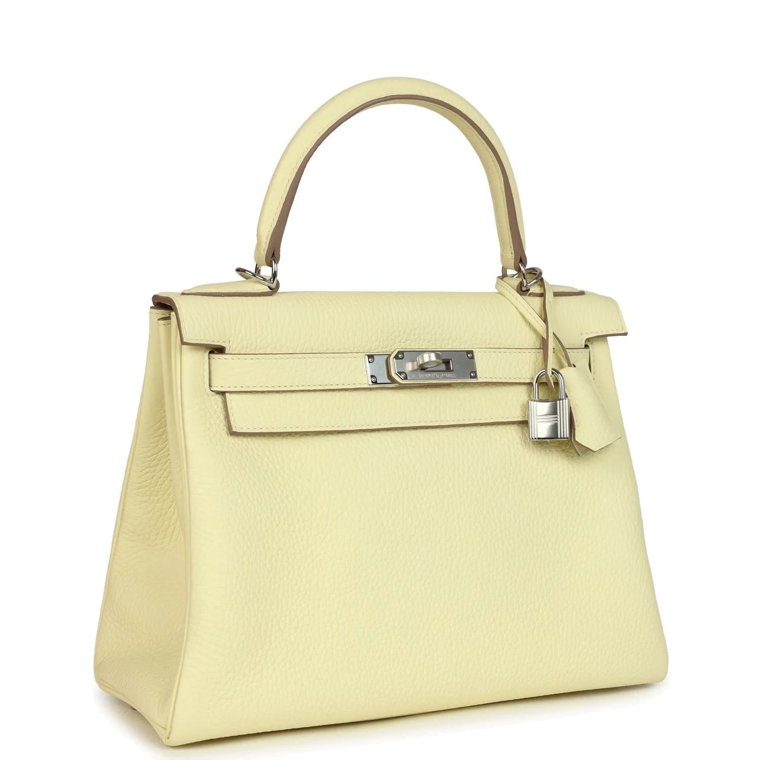 Hermes Kelly Retourne 28 Jaune Milton Clemence Palladium Hardware — фото 3