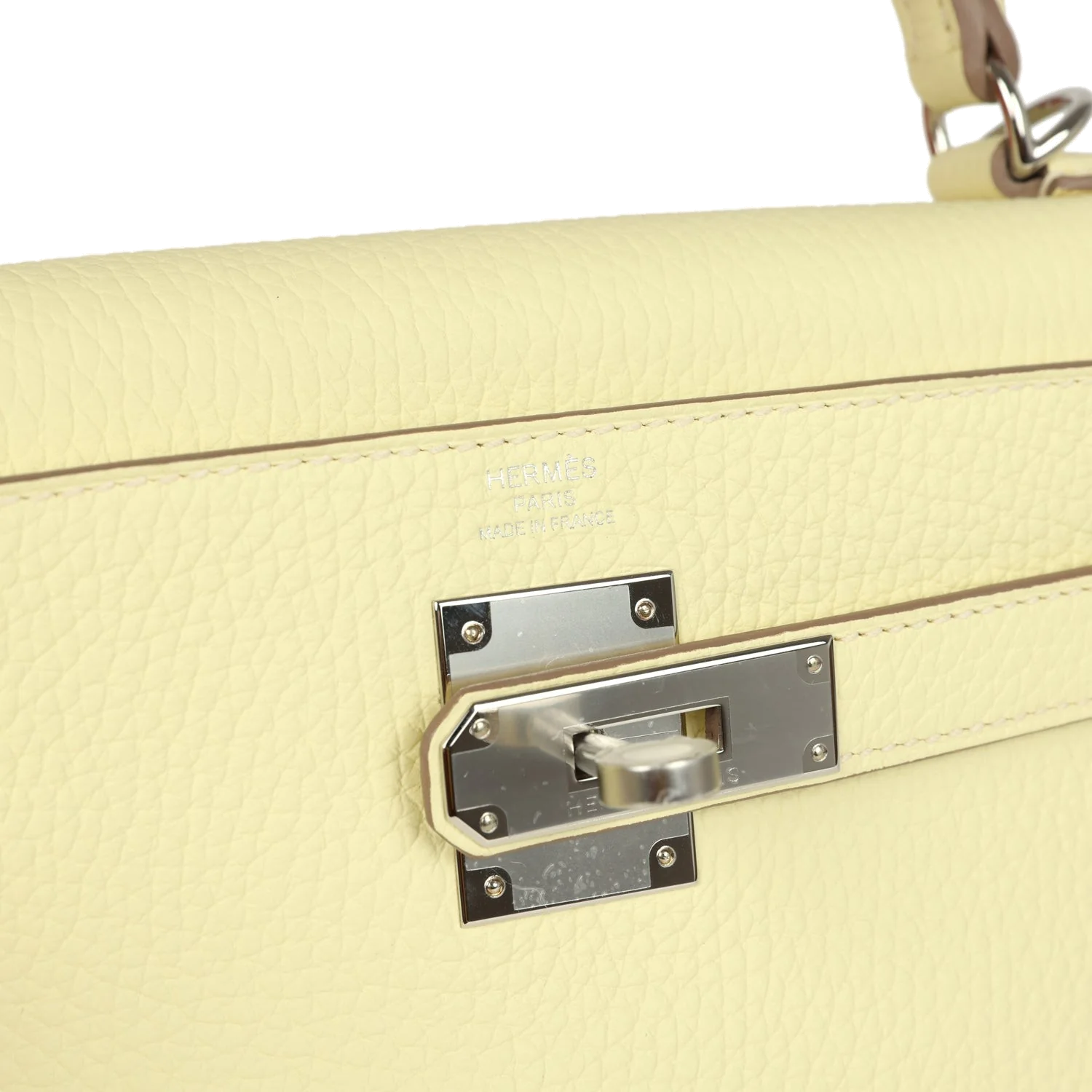 Hermes Kelly Retourne 28 Jaune Milton Clemence Palladium Hardware — фото 8