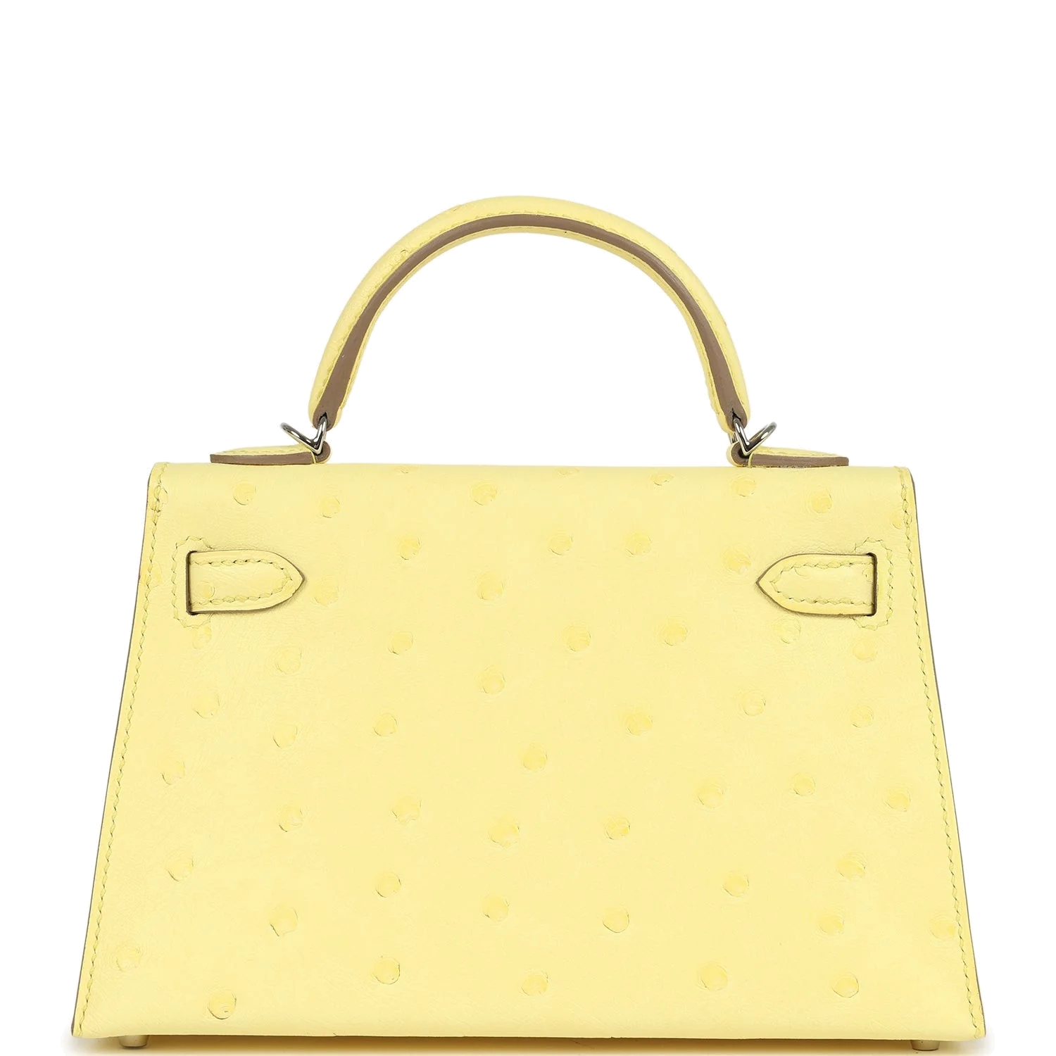 Hermes Kelly Sellier 20 Limoncello Ostrich Palladium Hardware — фото 5