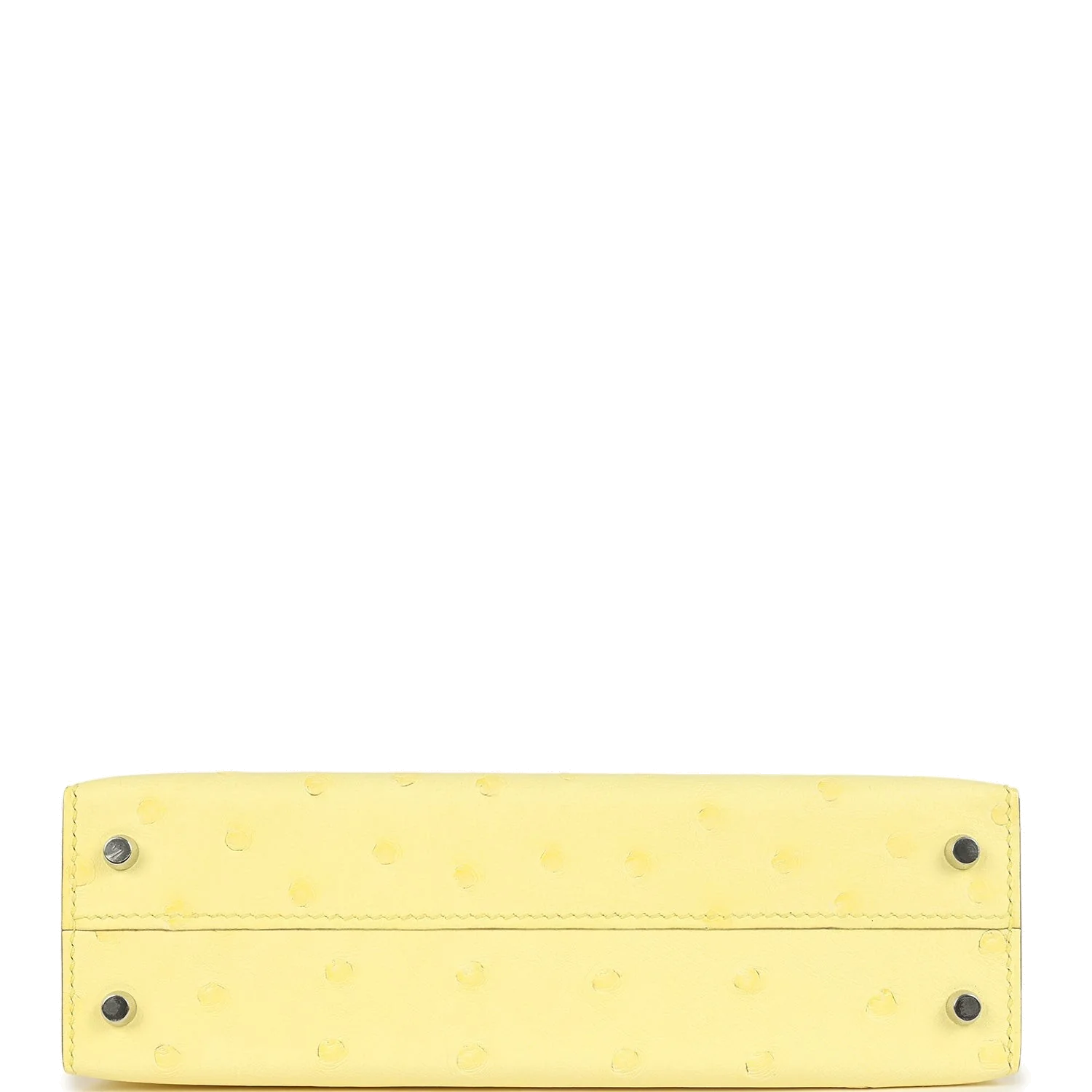 Hermes Kelly Sellier 20 Limoncello Ostrich Palladium Hardware — фото 7