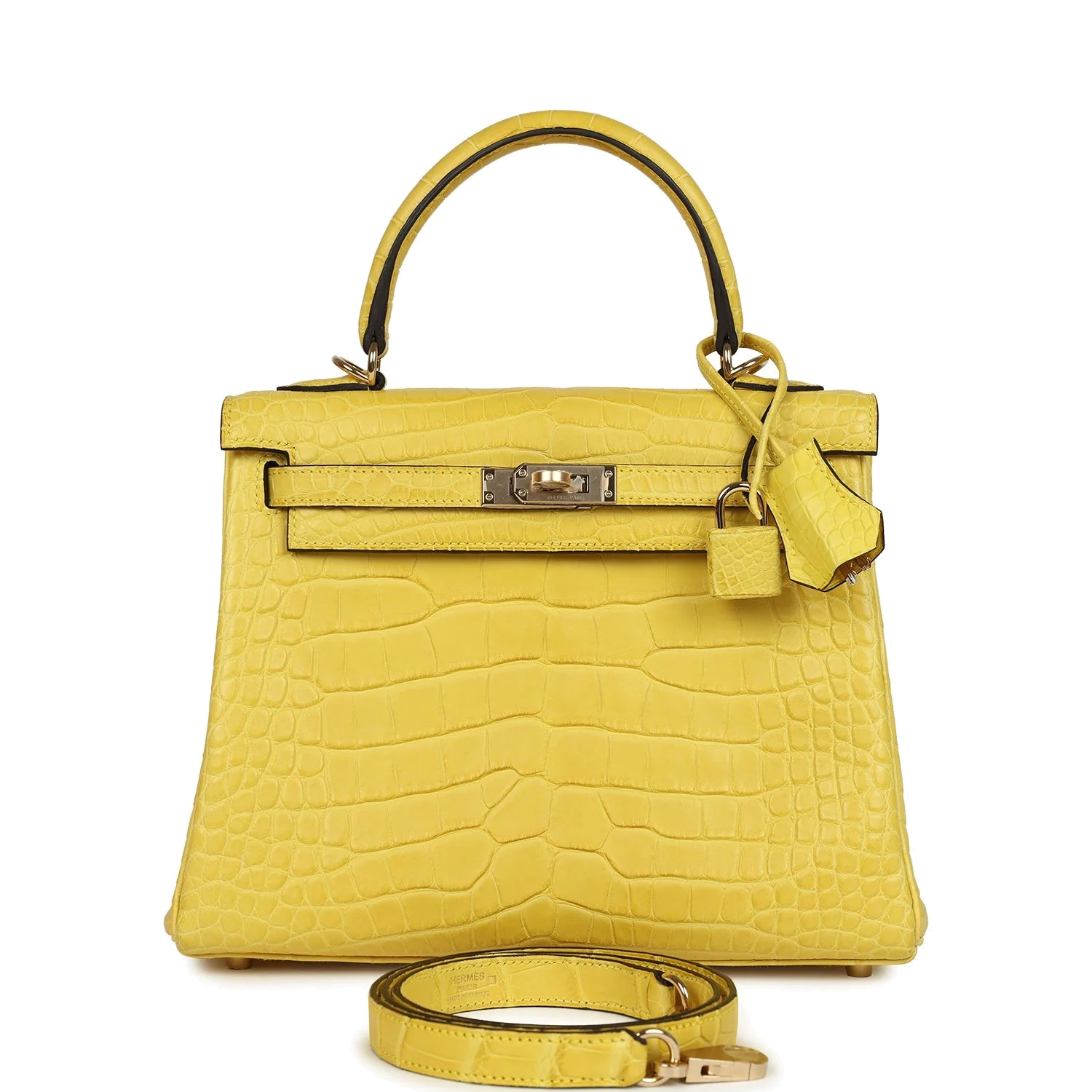 Hermes Kelly Retourne 25 Mimosa Matte Alligator Permabrass Hardware — фото 2