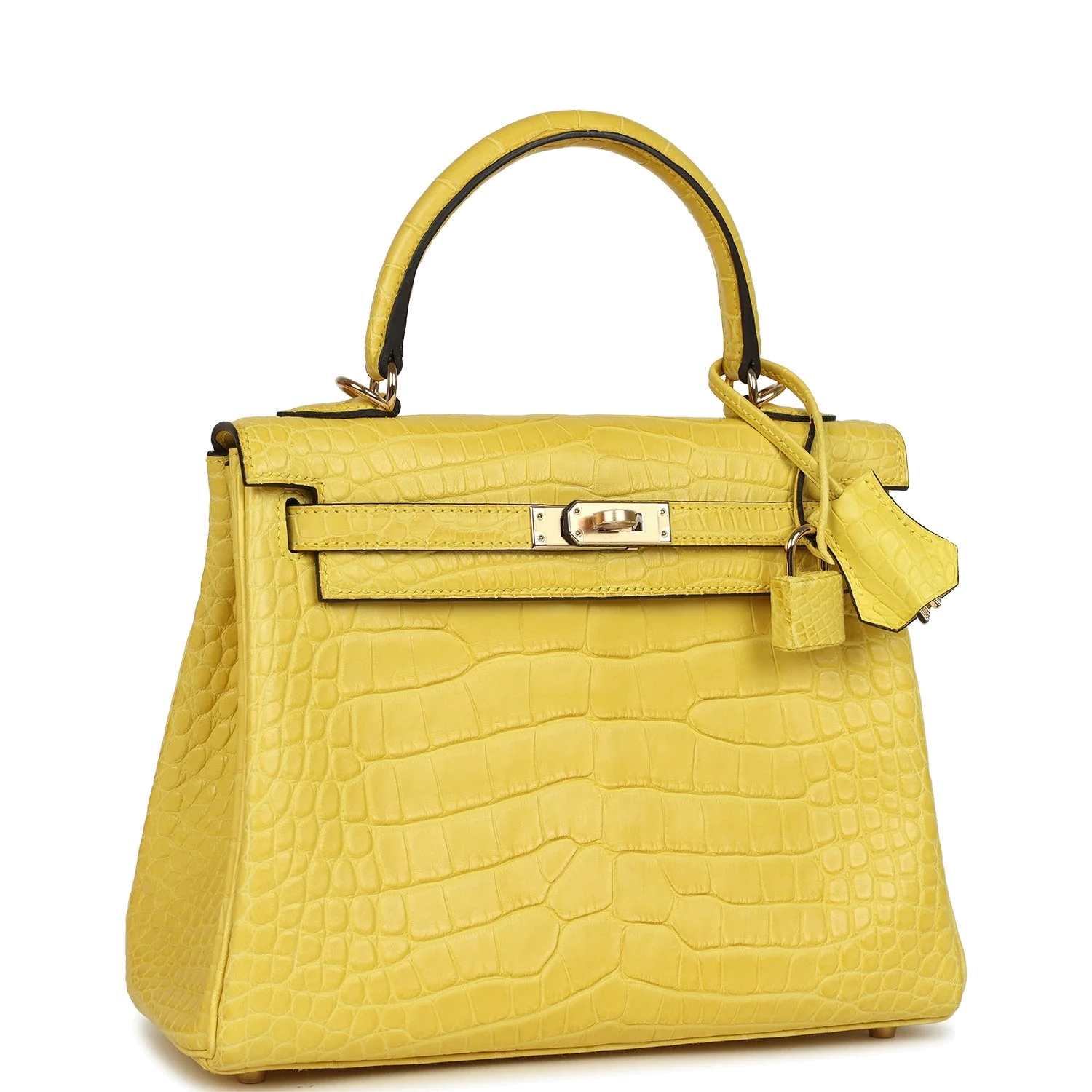 Hermes Kelly Retourne 25 Mimosa Matte Alligator Permabrass Hardware — фото 3