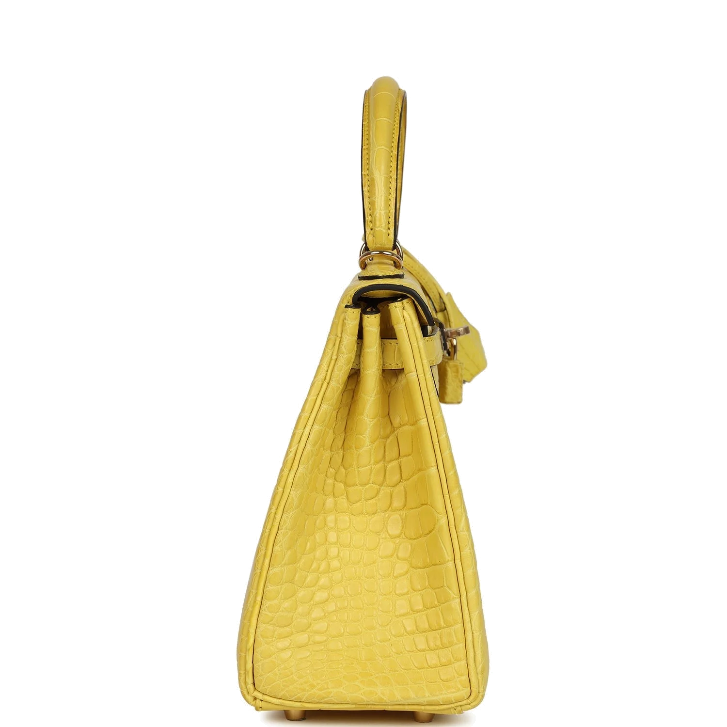 Hermes Kelly Retourne 25 Mimosa Matte Alligator Permabrass Hardware — фото 4