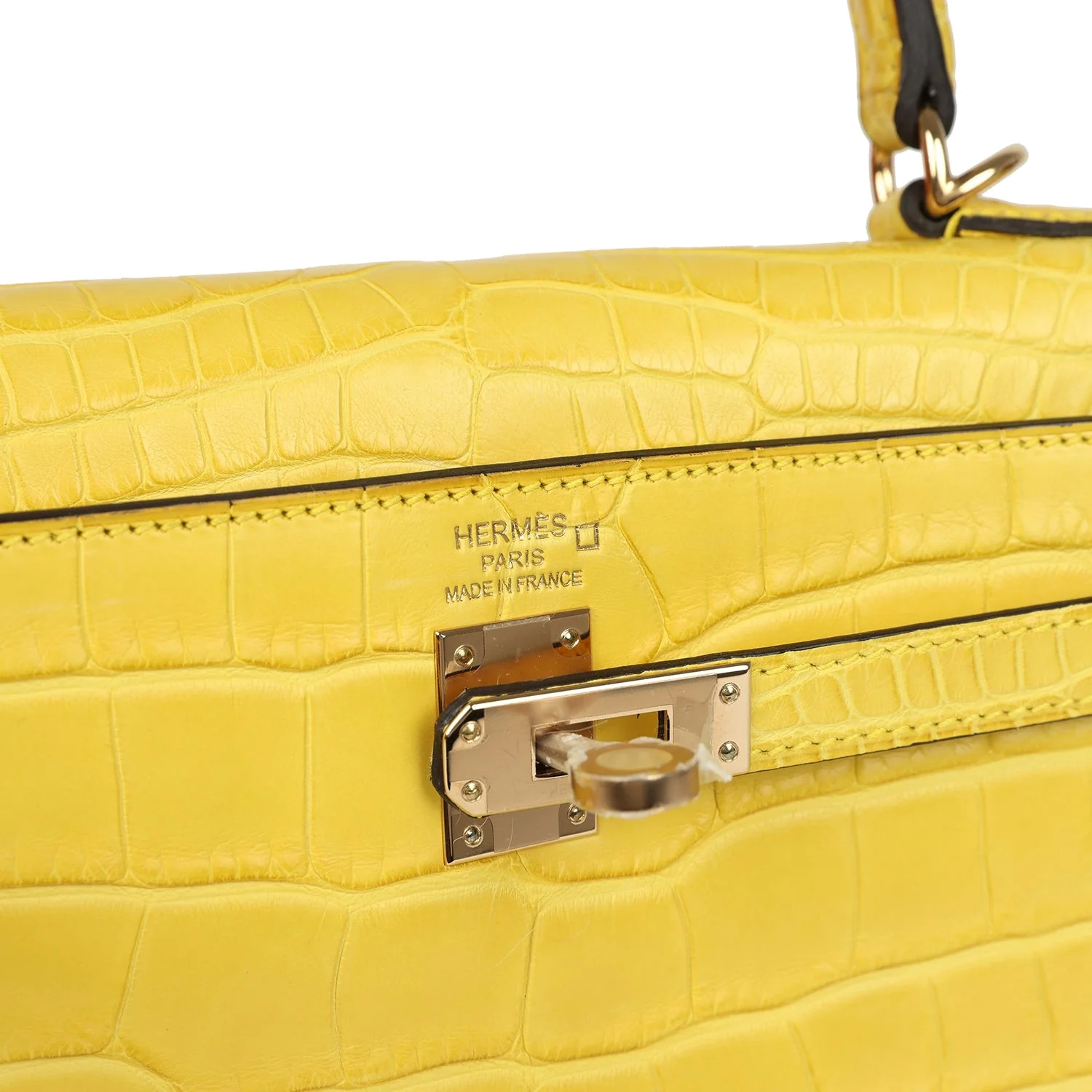 Hermes Kelly Retourne 25 Mimosa Matte Alligator Permabrass Hardware — фото 8