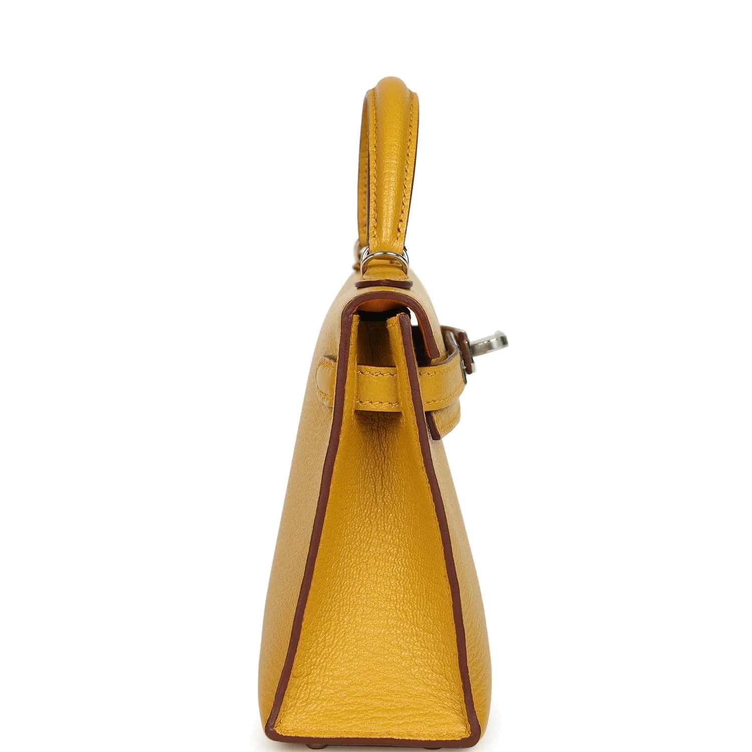 Hermes Kelly Sellier 20 Jaune Ambre Verso Chèvre Mysore Palladium Hardware — фото 4