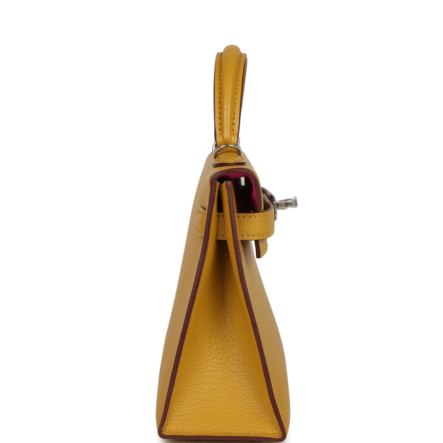 Hermes Kelly Sellier 20 Jaune Ambre Verso Chèvre Mysore Palladium Hardware — фото 4