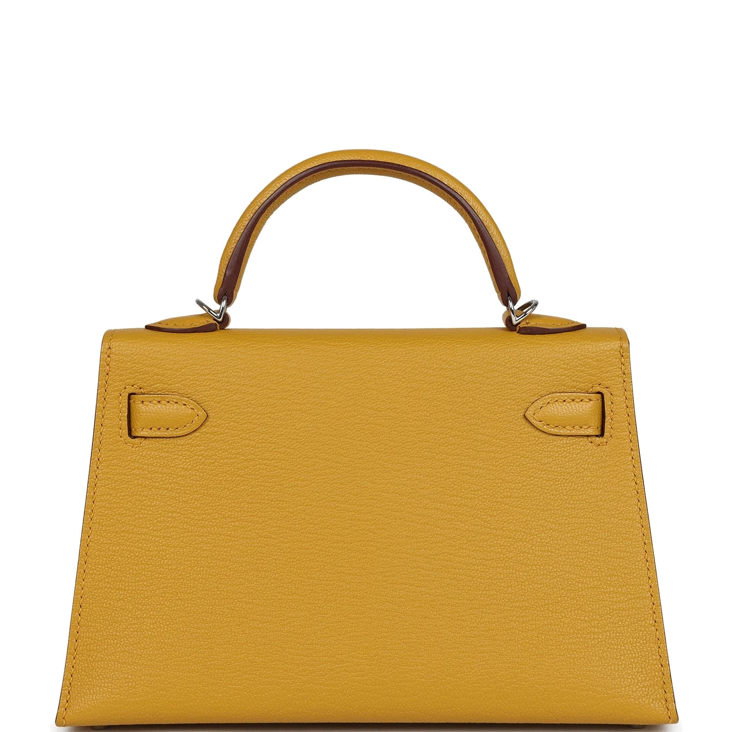 Hermes Kelly Sellier 20 Jaune Ambre Verso Chèvre Mysore Palladium Hardware — фото 5