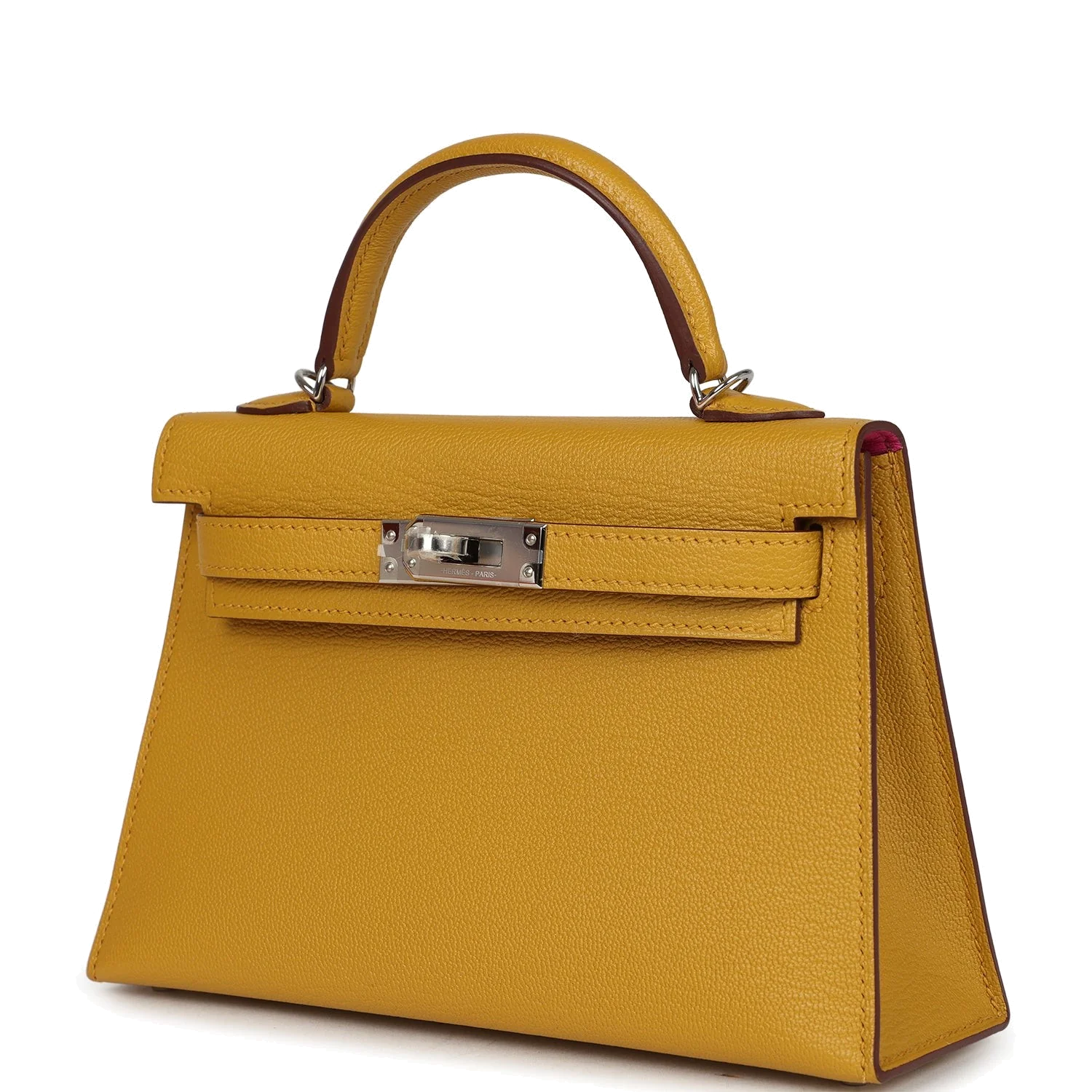 Hermes Kelly Sellier 20 Jaune Ambre Verso Chèvre Mysore Palladium Hardware — фото 6