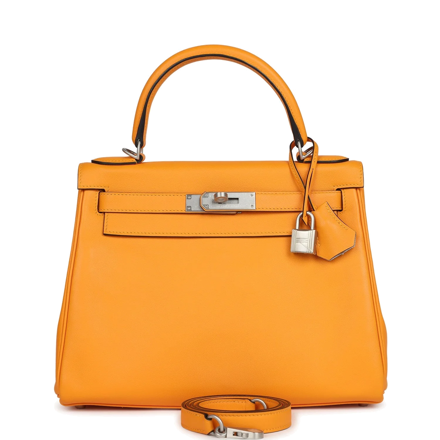 Hermes Special Order (HSS) Kelly Retourne 28 Jaune D'Or Swift Brushed Palladium Hardware — фото 2