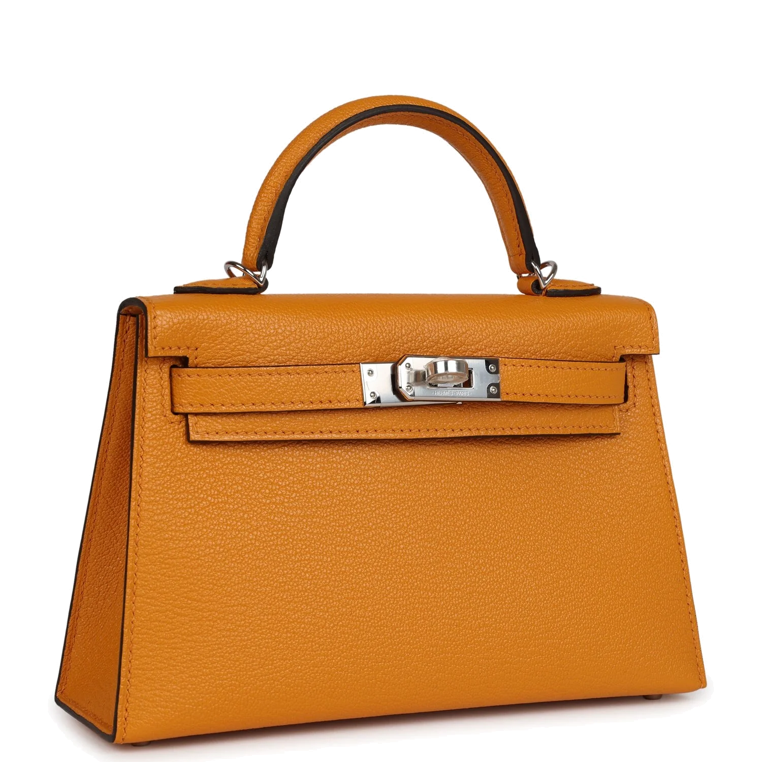 Hermes Kelly Sellier 20 Moutarde Chevre Palladium Hardware — фото 3