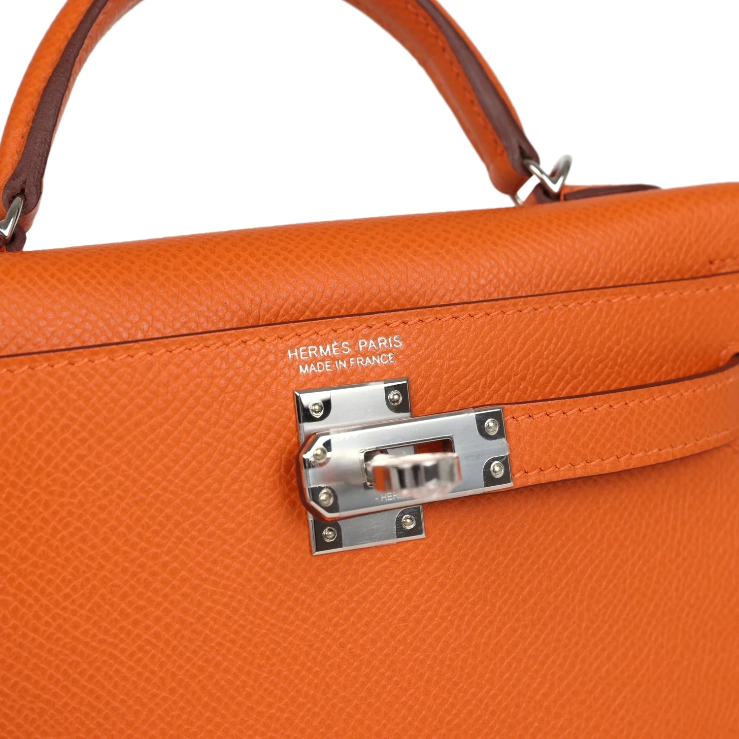 Hermes Kelly Sellier 20 Orange Epsom Palladium Hardware — фото 8