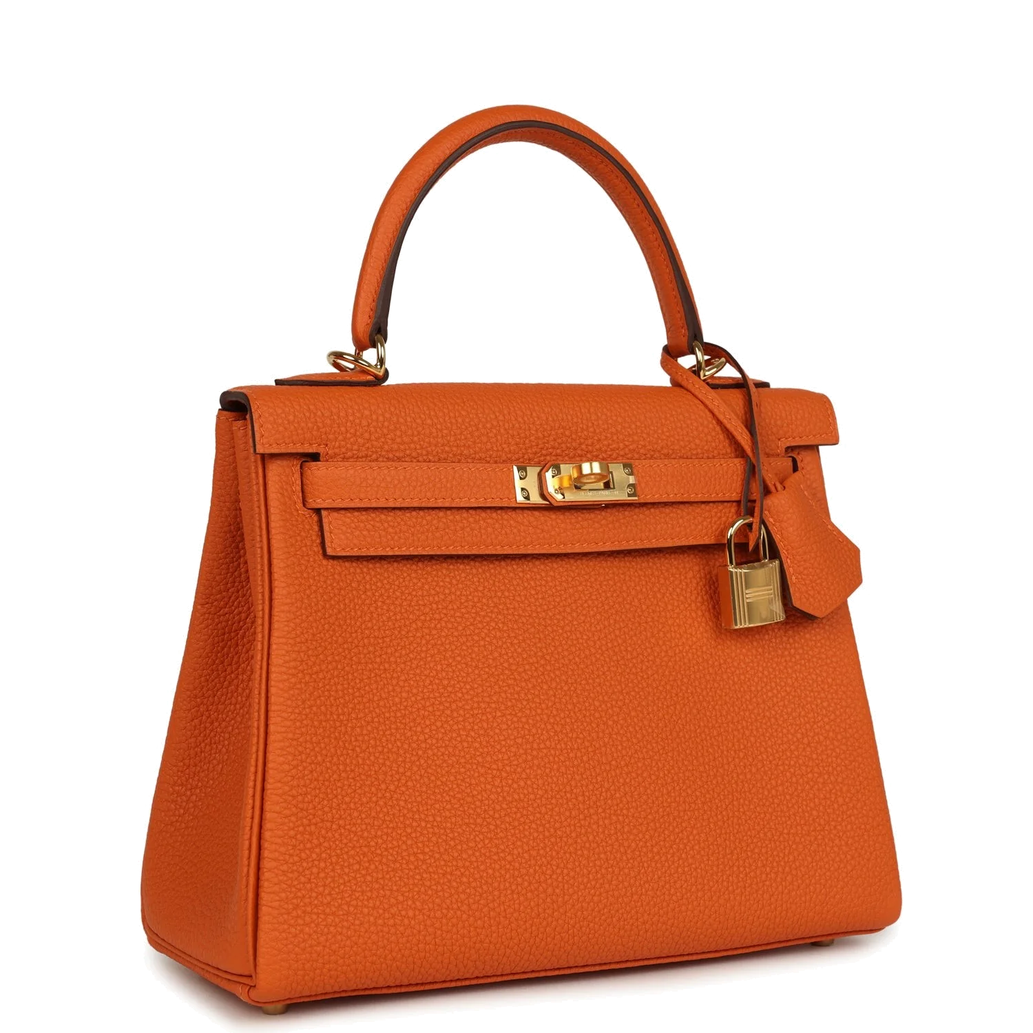 Hermes Special Order (HSS) Kelly Retourne 25 Orange Verso Togo Gold Hardware — фото 3