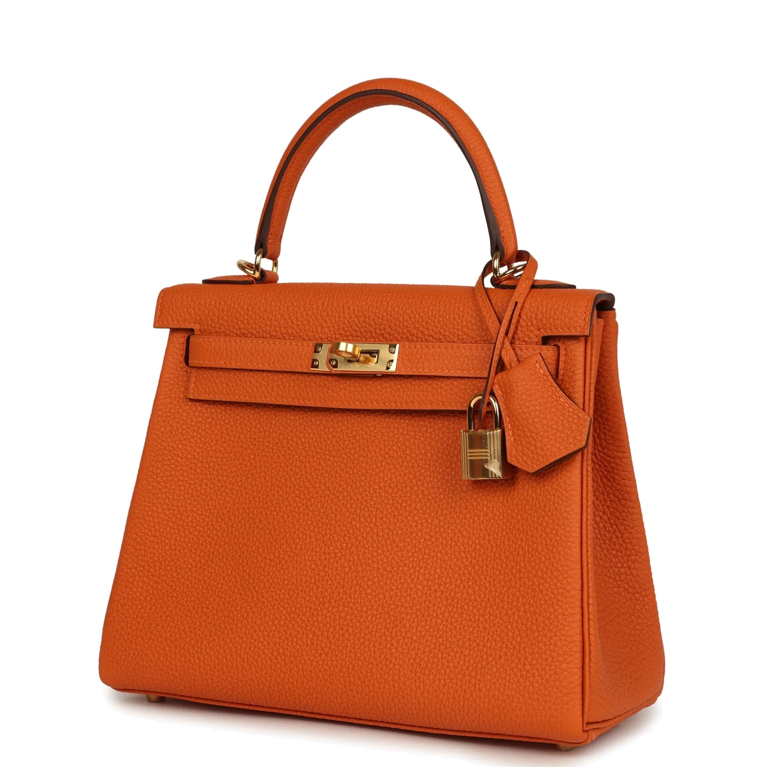 Hermes Special Order (HSS) Kelly Retourne 25 Orange Verso Togo Gold Hardware — фото 6