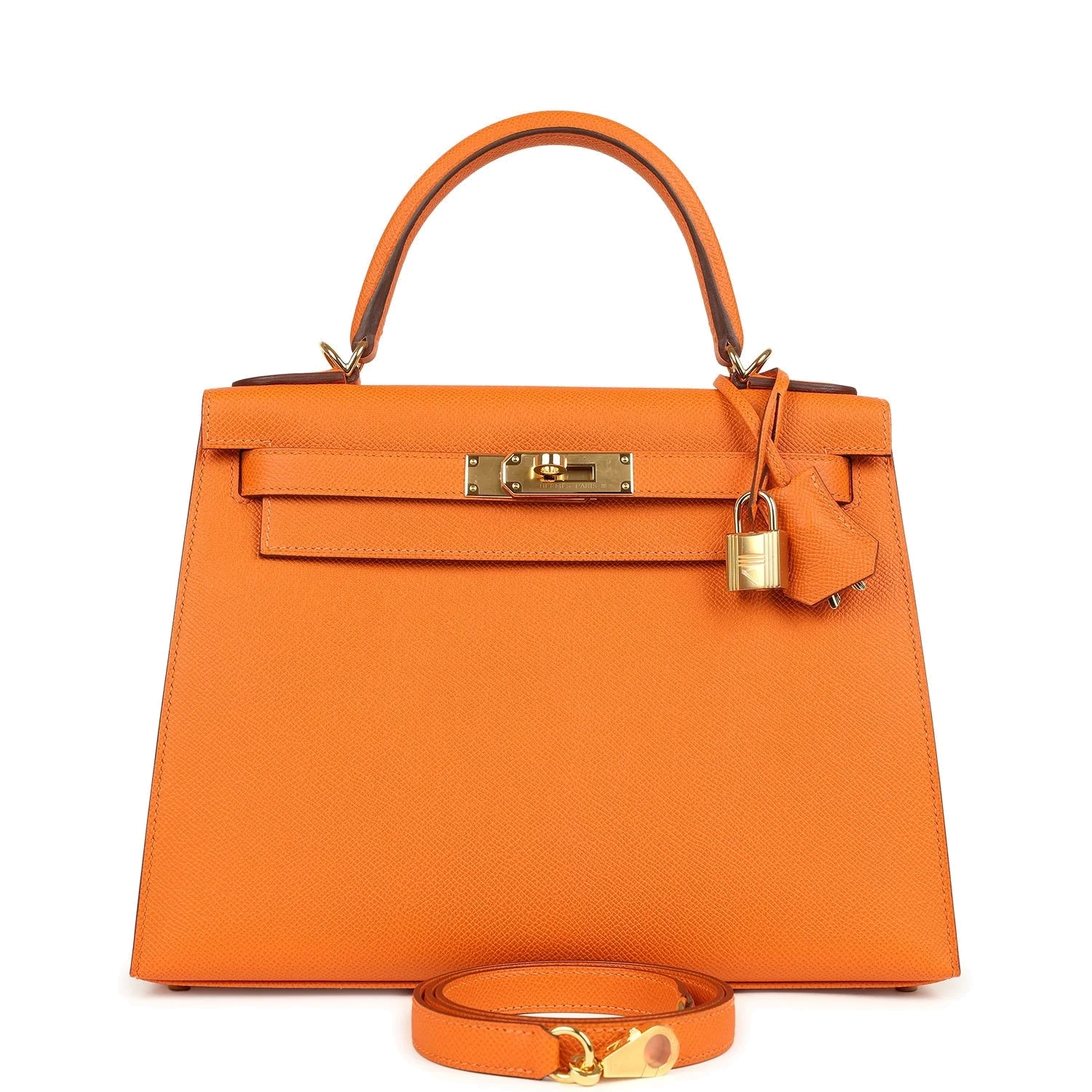 Hermes Kelly Sellier 28 Orange Epsom Gold Hardware — фото 2