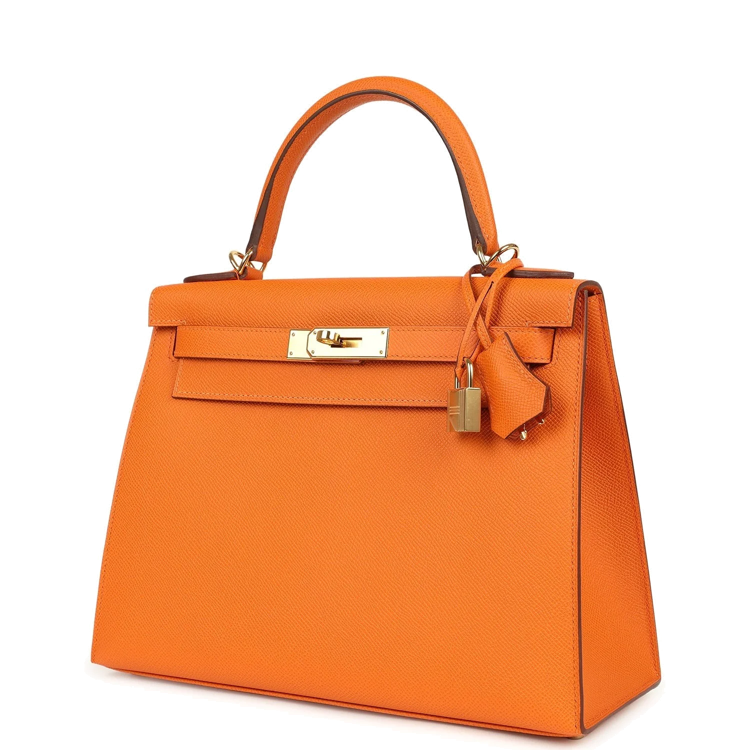 Hermes Kelly Sellier 28 Orange Epsom Gold Hardware — фото 6