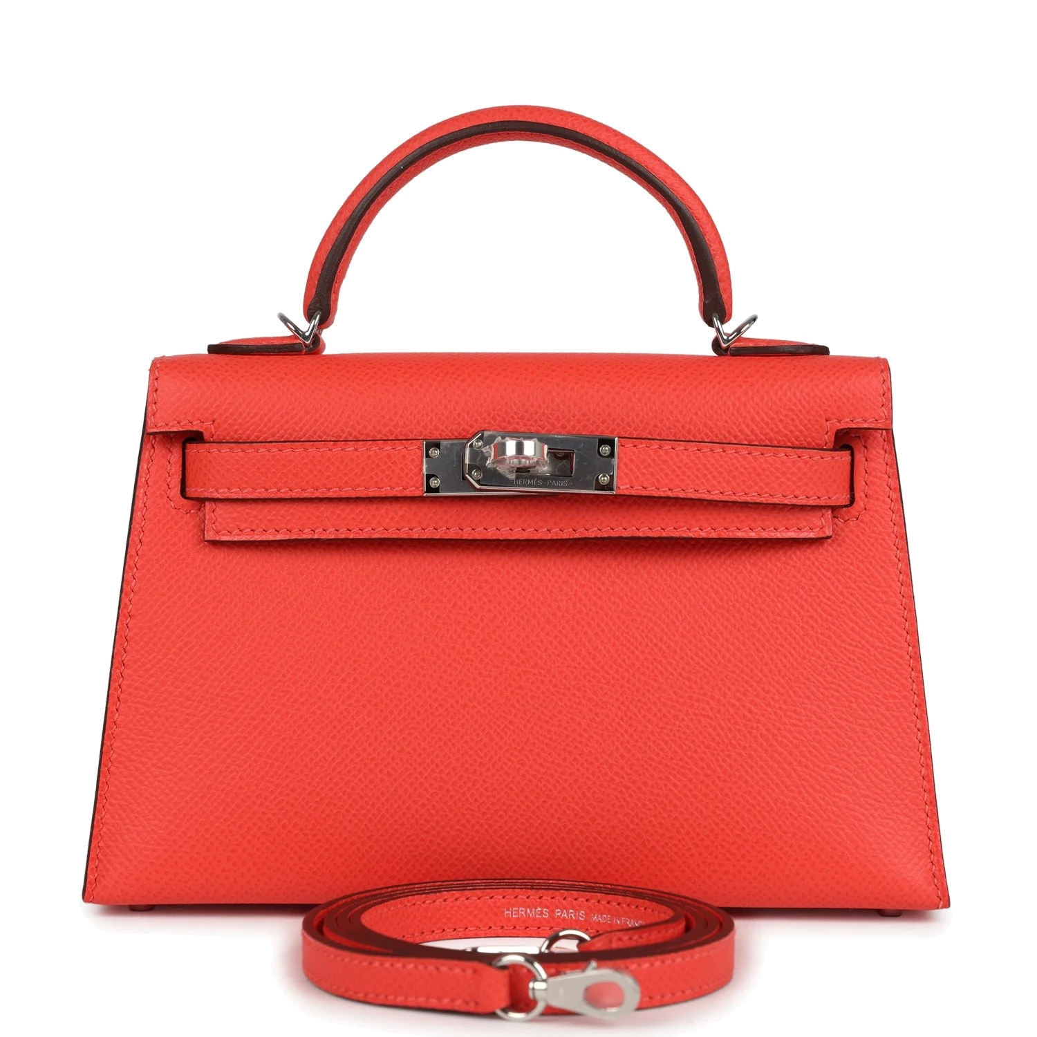 Hermes Kelly Sellier 20 Orange Field Epsom Palladium Hardware — фото 2