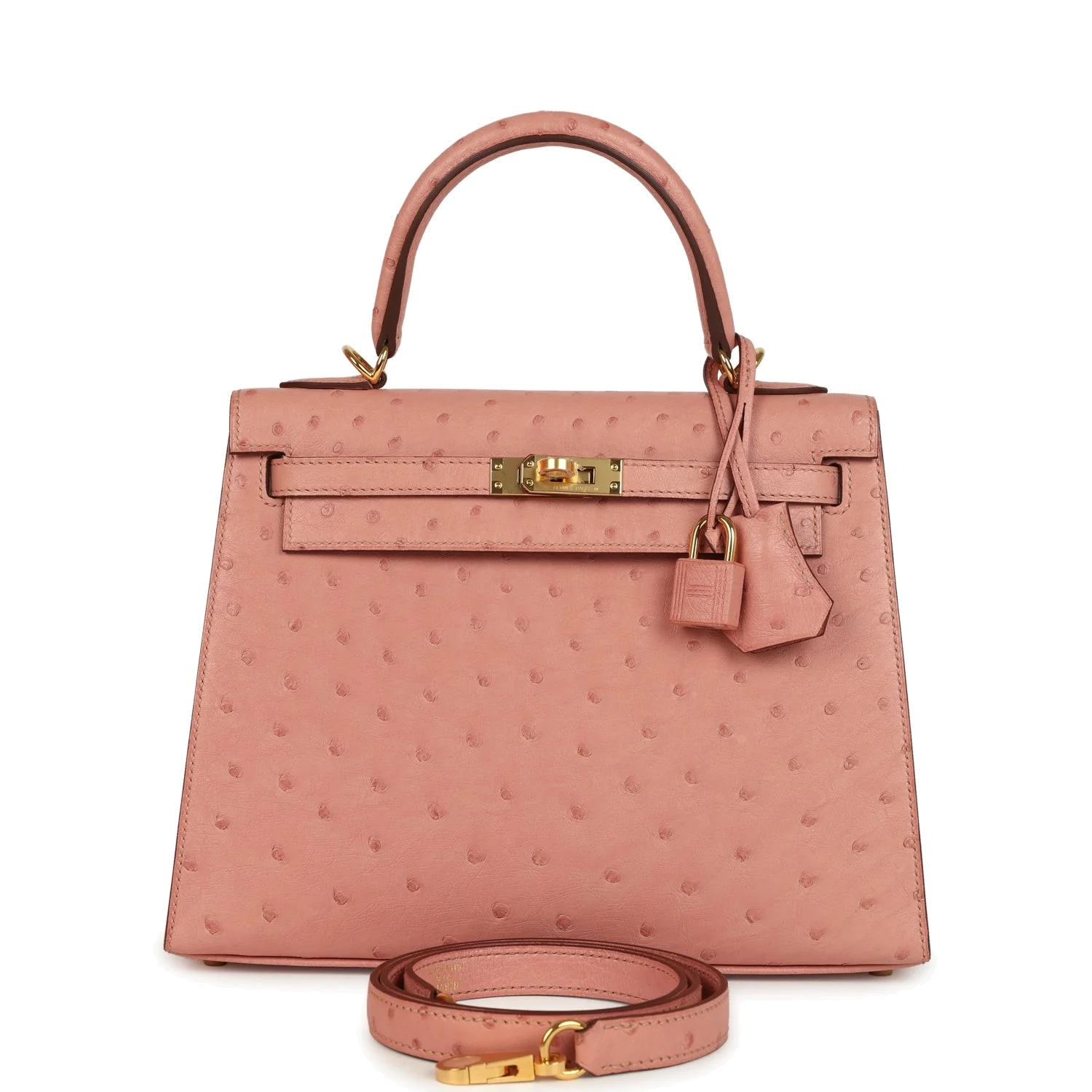 Hermes Kelly Sellier 25 Terre Cuite Ostrich Gold Hardware