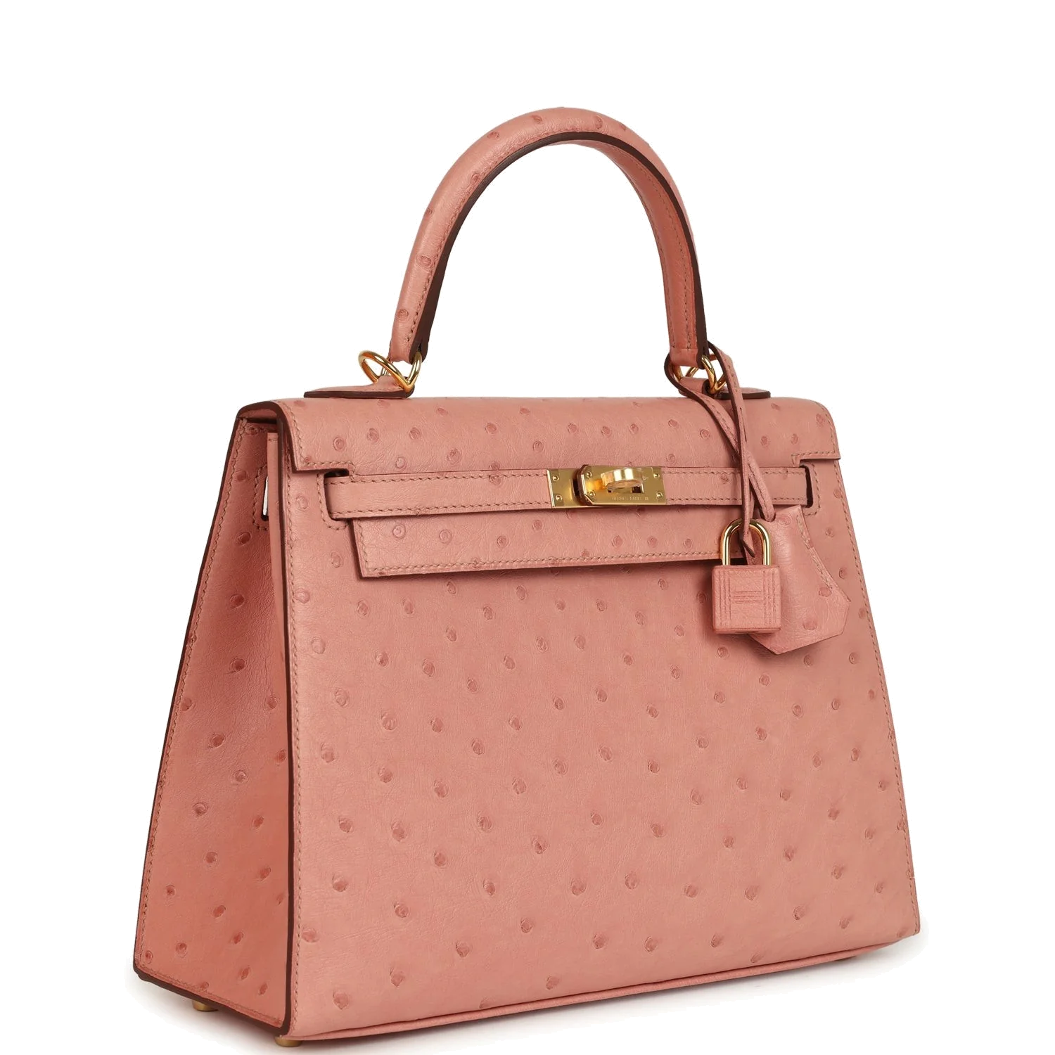Hermes Kelly Sellier 25 Terre Cuite Ostrich Gold Hardware — фото 3