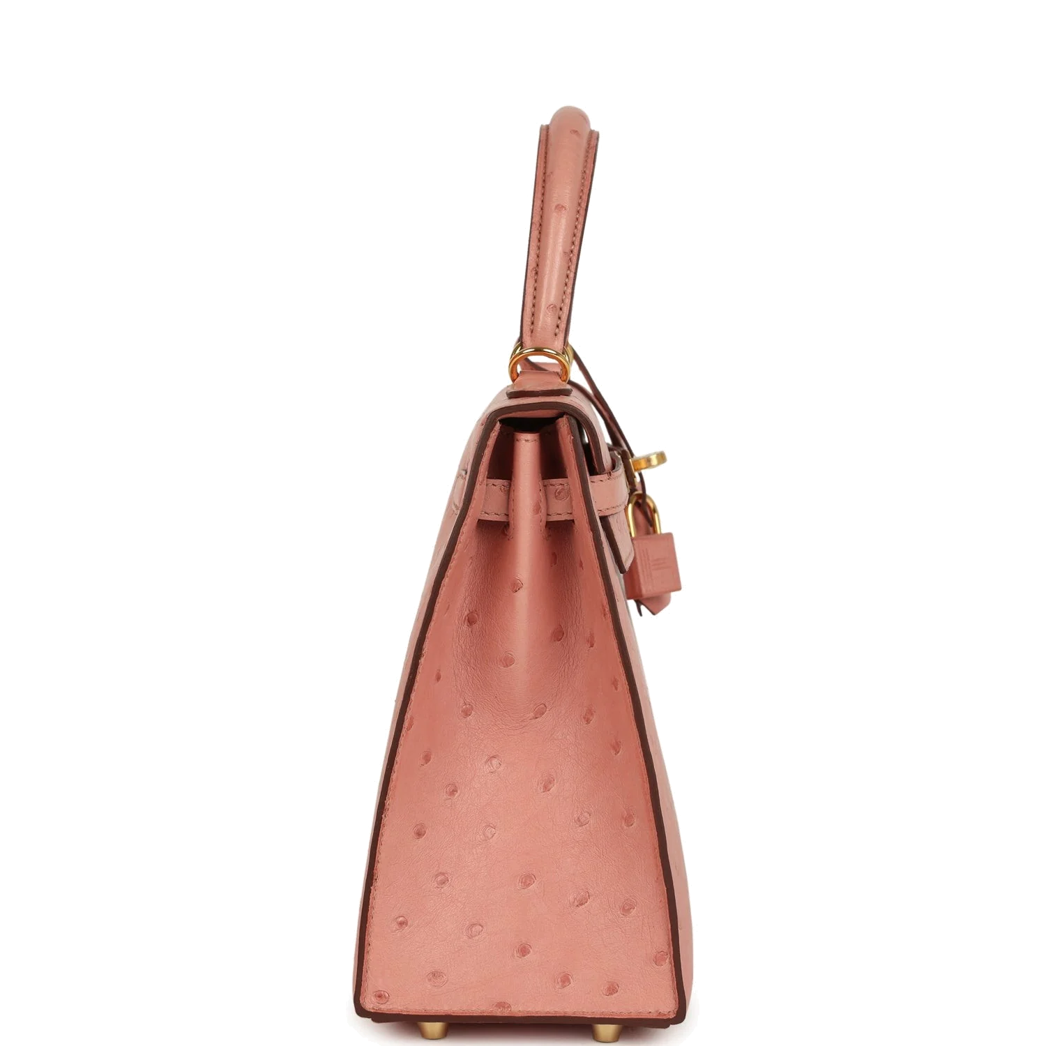 Hermes Kelly Sellier 25 Terre Cuite Ostrich Gold Hardware — фото 4
