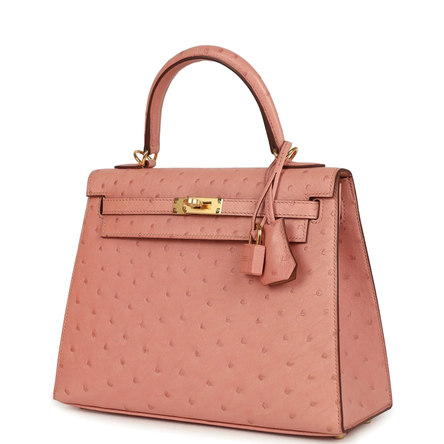 Hermes Kelly Sellier 25 Terre Cuite Ostrich Gold Hardware — фото 6