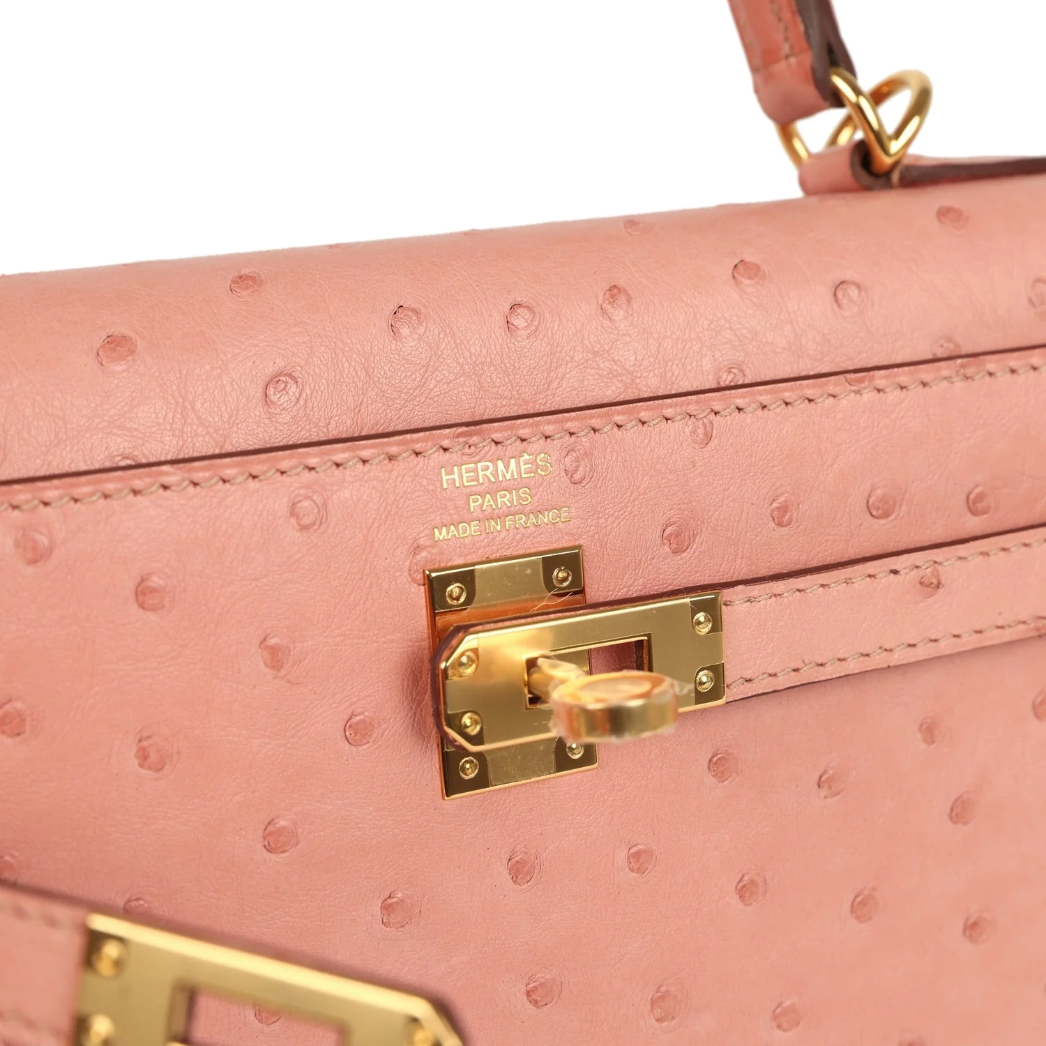 Hermes Kelly Sellier 25 Terre Cuite Ostrich Gold Hardware — фото 8
