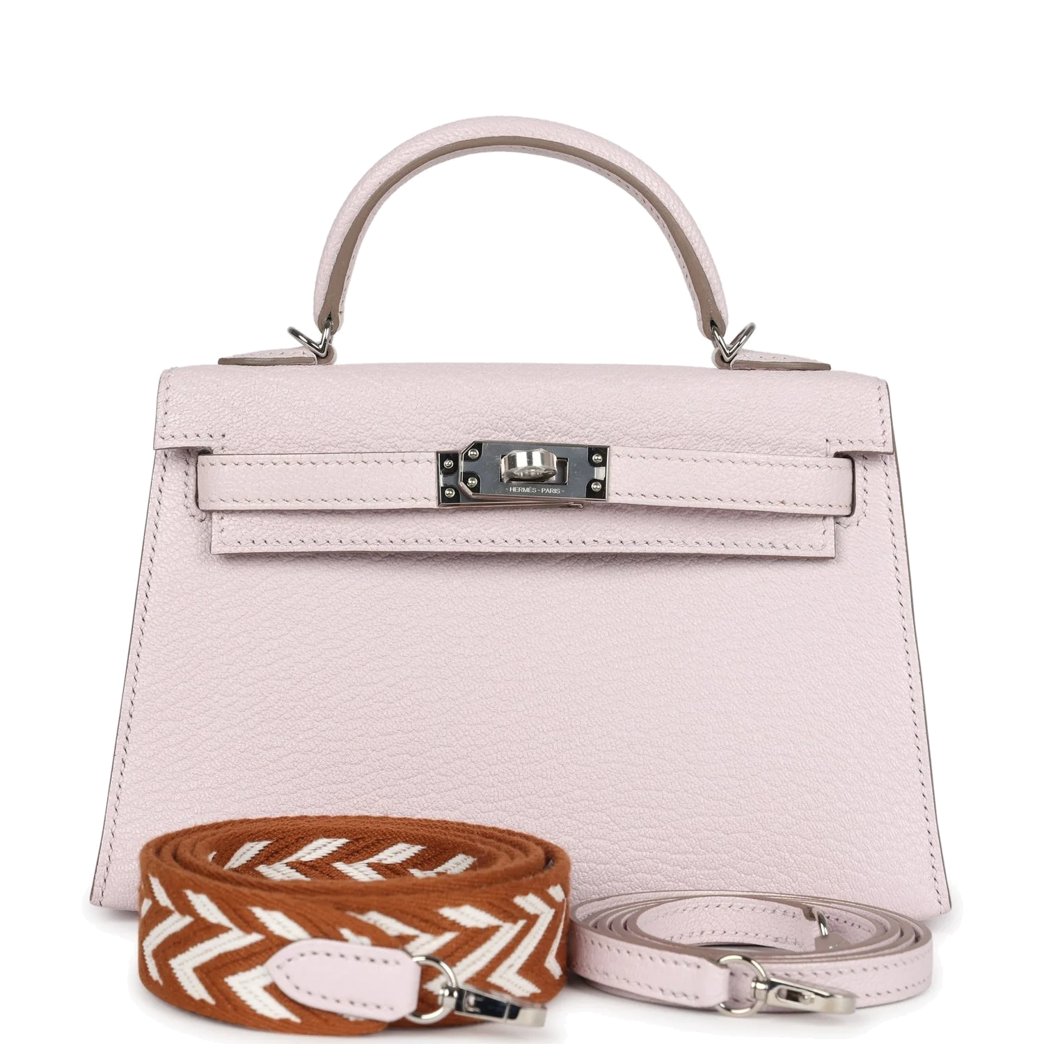 Hermes Kelly Sellier 20 Mauve Pale Chevre Palladium Hardware