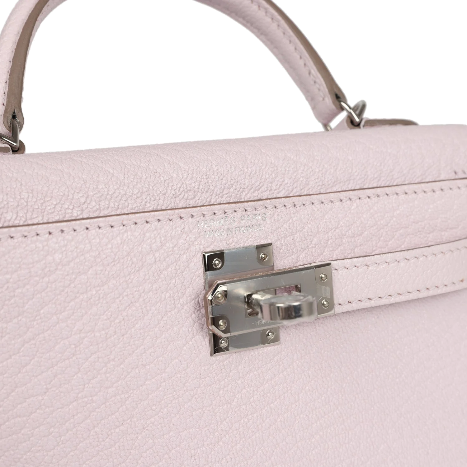 Hermes Kelly Sellier 20 Mauve Pale Chevre Palladium Hardware — фото 8