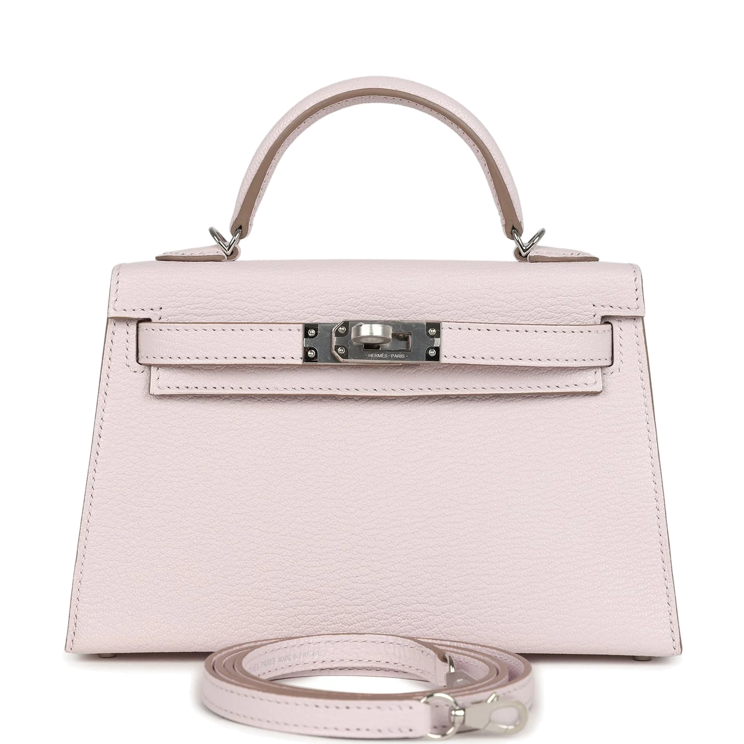 Hermes Kelly Sellier 20 Mauve Pale Chevre Palladium Hardware — фото 2