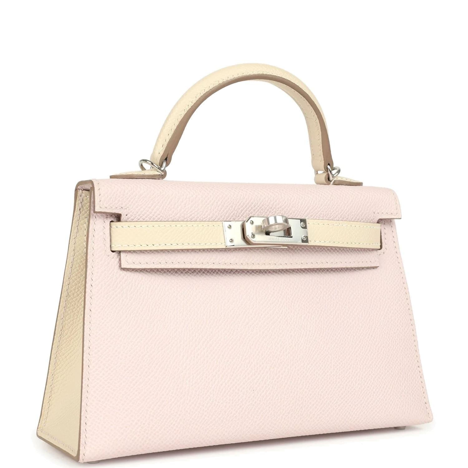 Hermes Special Order (HSS) Kelly Sellier 20 Mauve Pale and Craie Epsom Palladium Hardware — фото 3