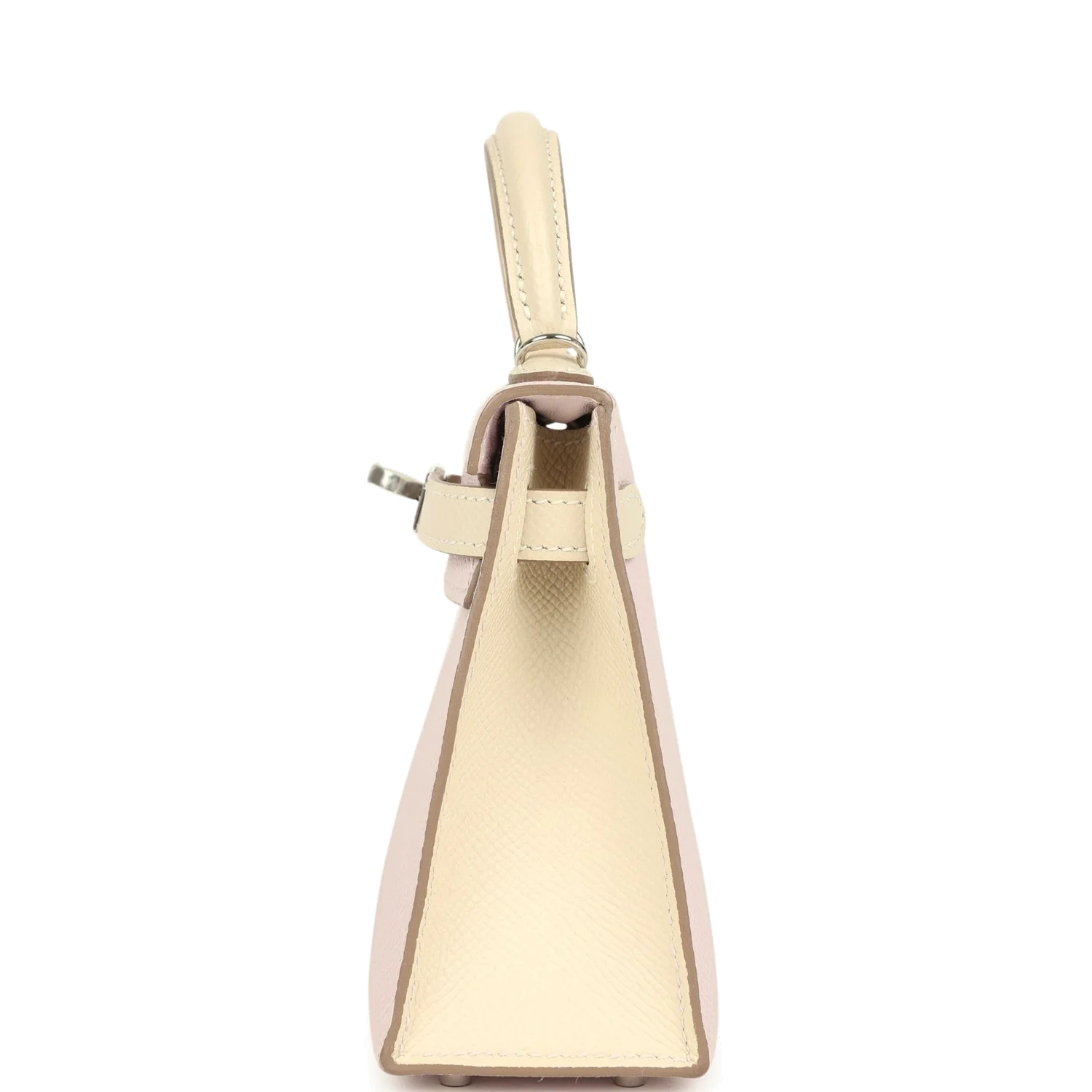 Hermes Special Order (HSS) Kelly Sellier 20 Mauve Pale and Craie Epsom Palladium Hardware — фото 4