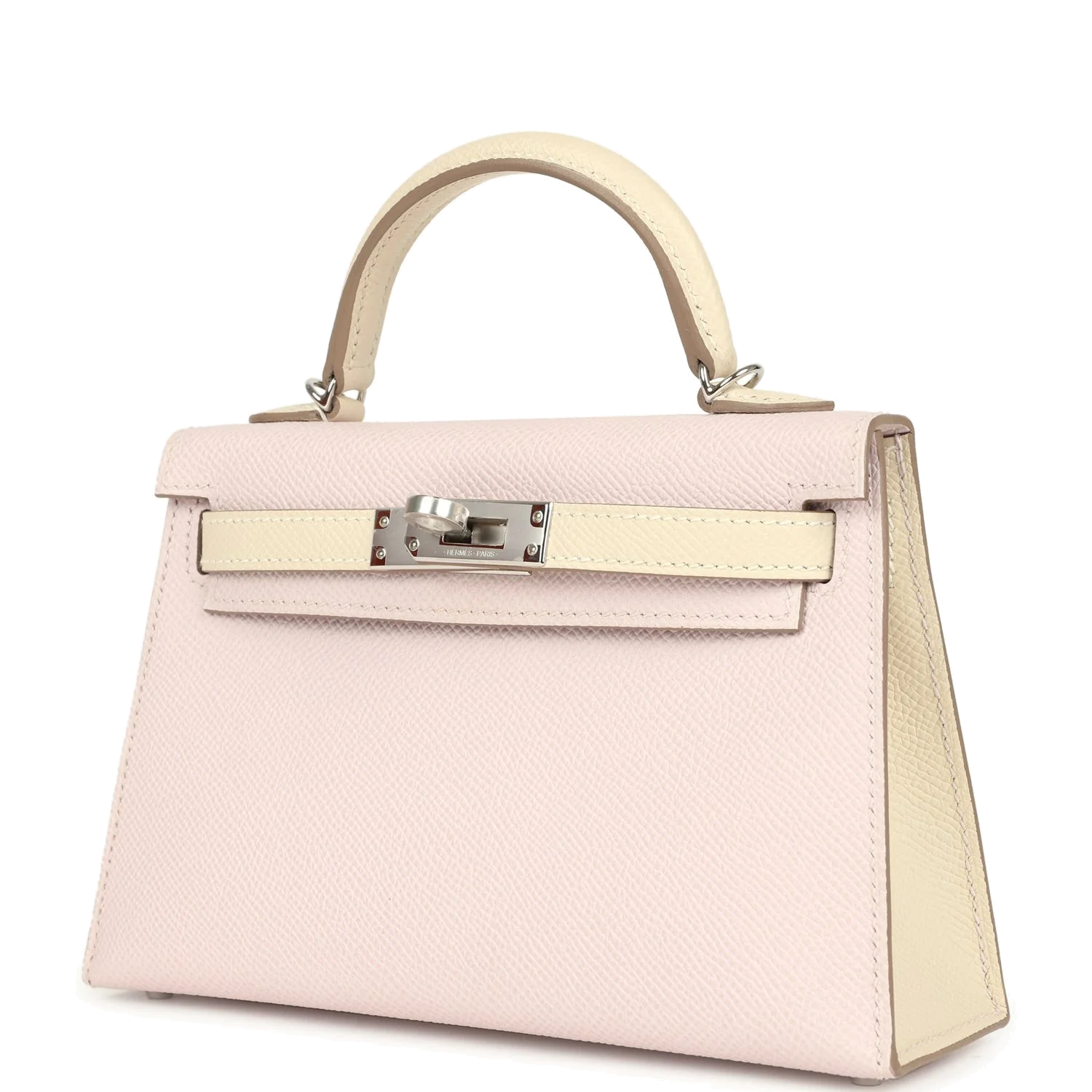 Hermes Special Order (HSS) Kelly Sellier 20 Mauve Pale and Craie Epsom Palladium Hardware — фото 6