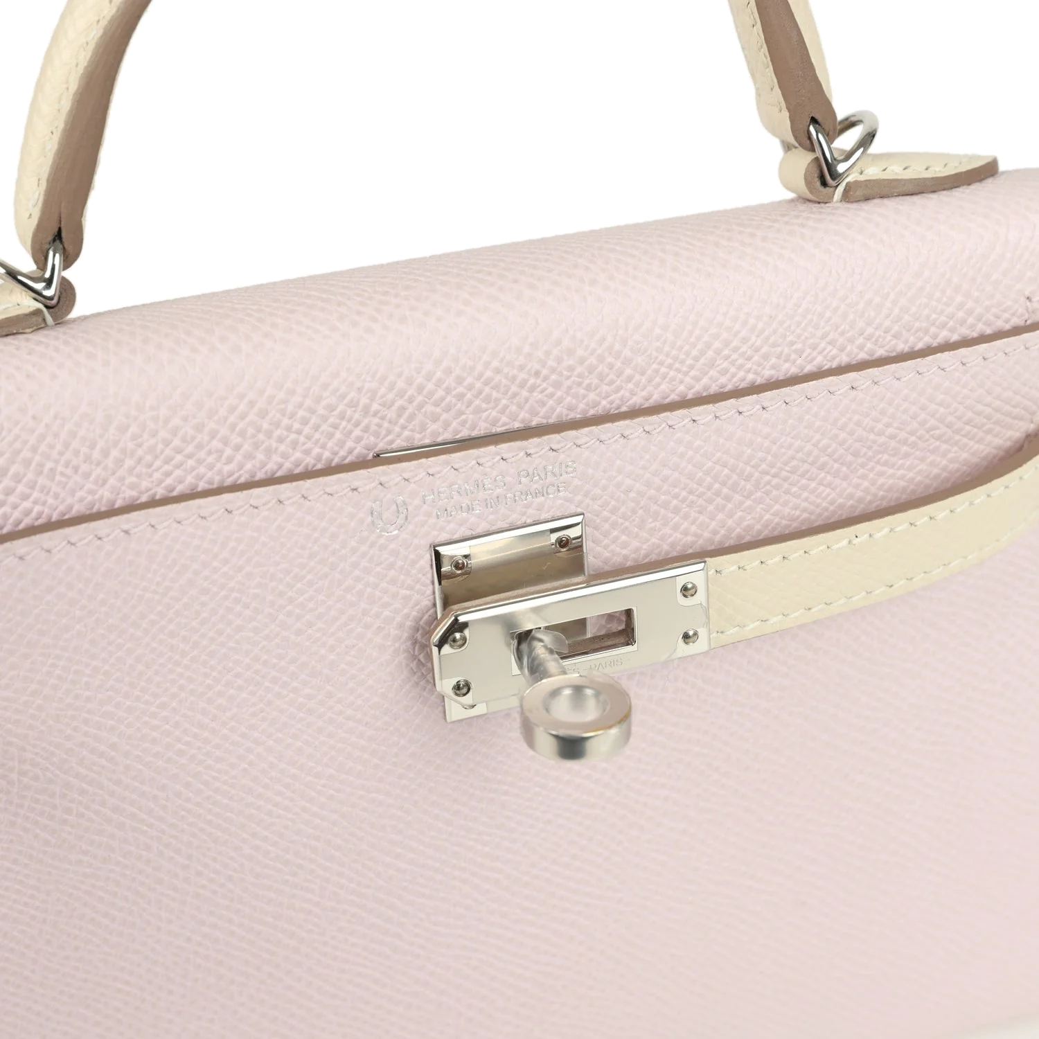 Hermes Special Order (HSS) Kelly Sellier 20 Mauve Pale and Craie Epsom Palladium Hardware — фото 8