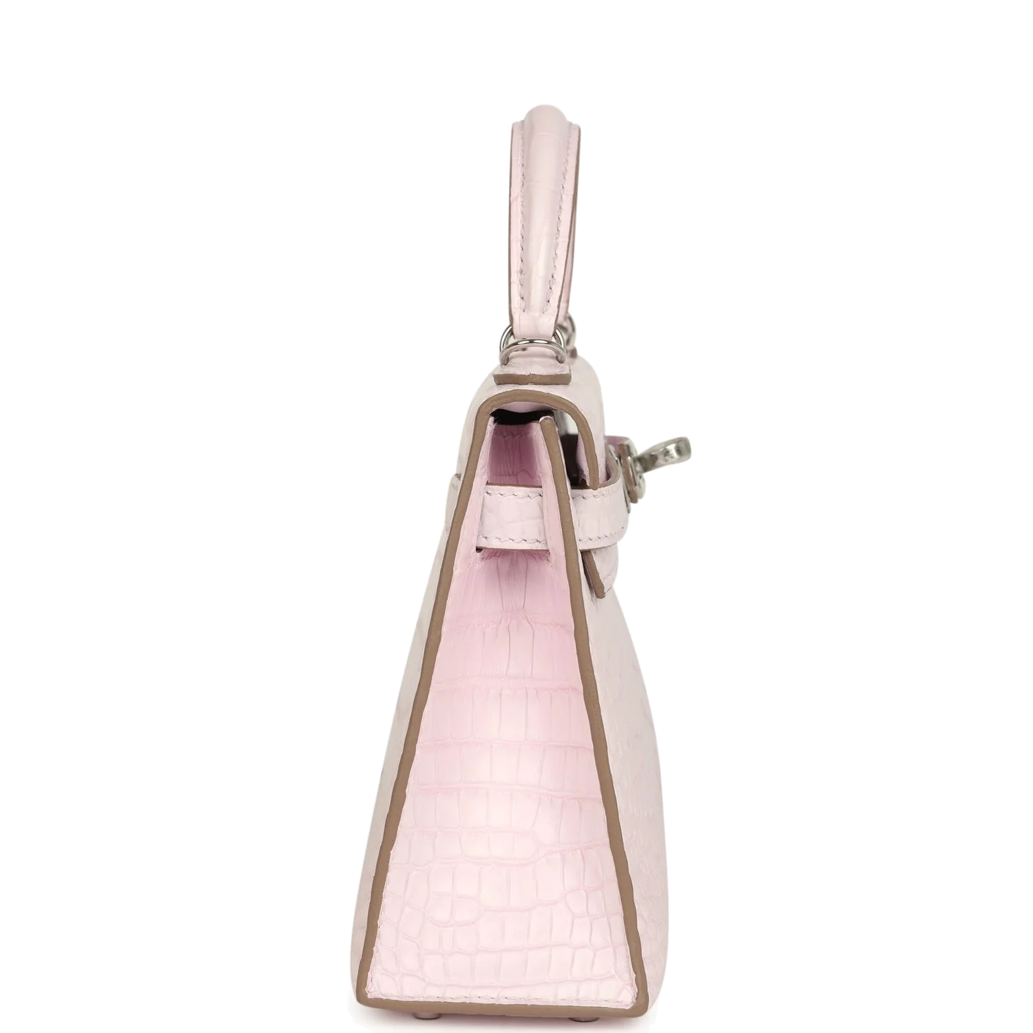 Hermes Kelly Sellier 20 Mauve Pale Boreal Satin Alligator Palladium Hardware — фото 4