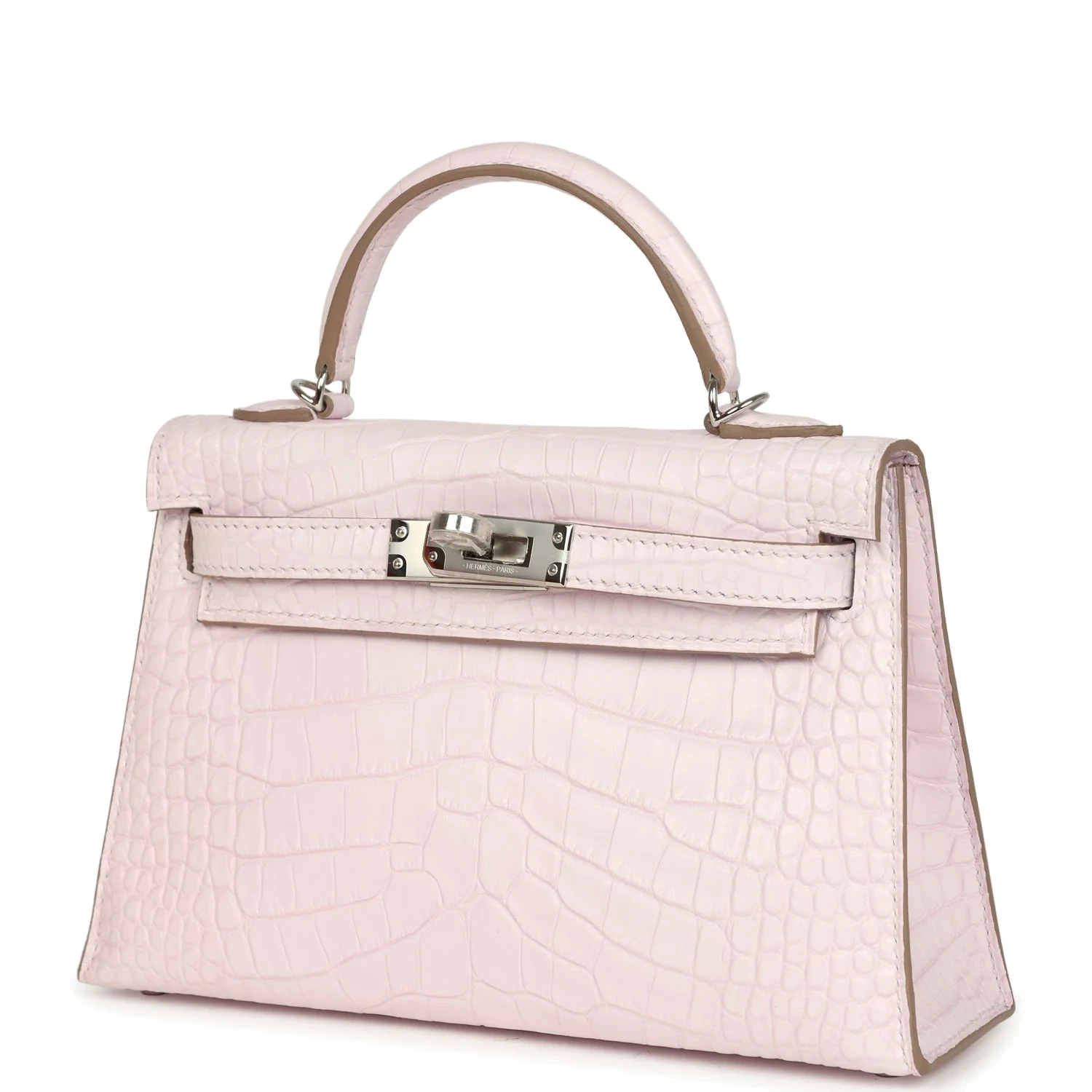 Hermes Kelly Sellier 20 Mauve Pale Boreal Satin Alligator Palladium Hardware — фото 6