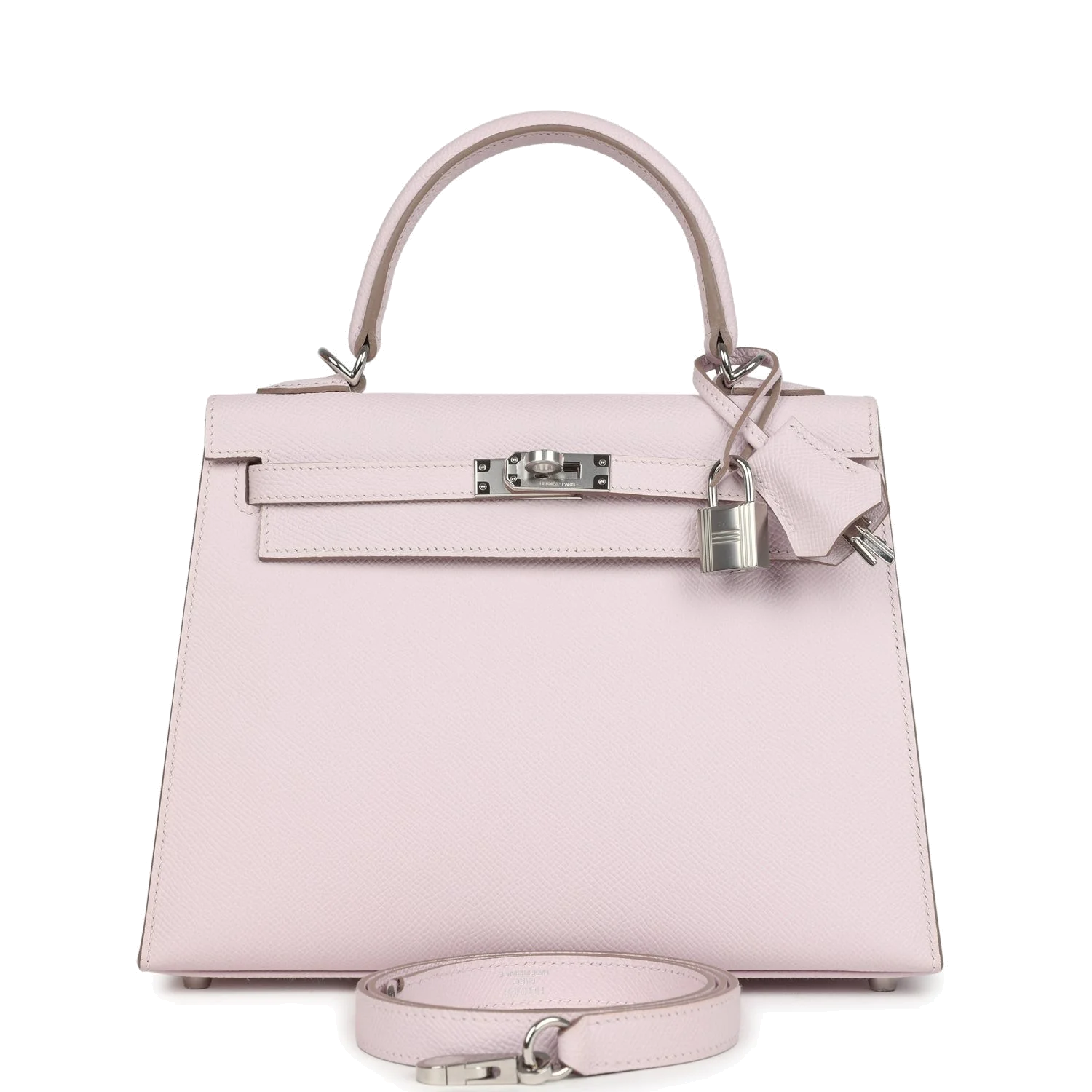 Hermes Kelly Sellier 25 Mauve Pale Epsom Palladium Hardware — фото 2