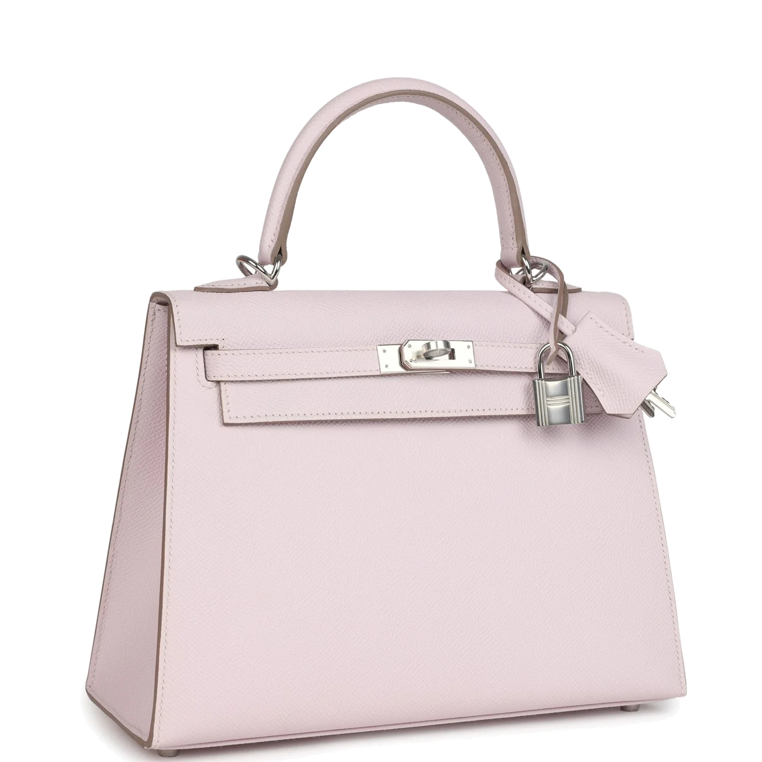Hermes Kelly Sellier 25 Mauve Pale Epsom Palladium Hardware — фото 3