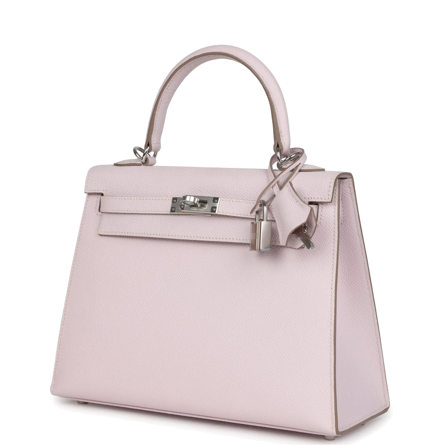 Hermes Kelly Sellier 25 Mauve Pale Epsom Palladium Hardware — фото 4