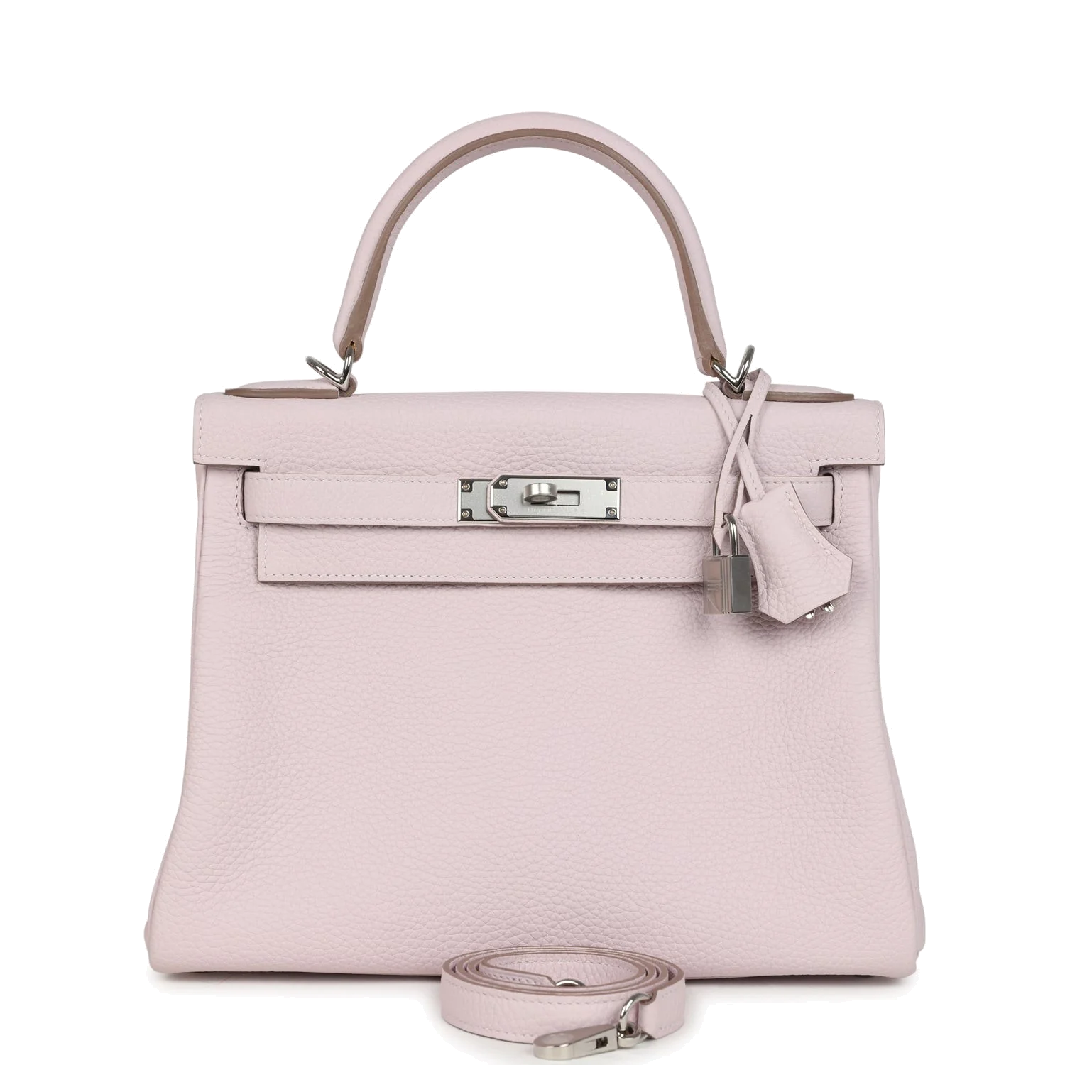 Hermes Kelly Retourne 28 Mauve Pale Clemence Palladium Hardware
