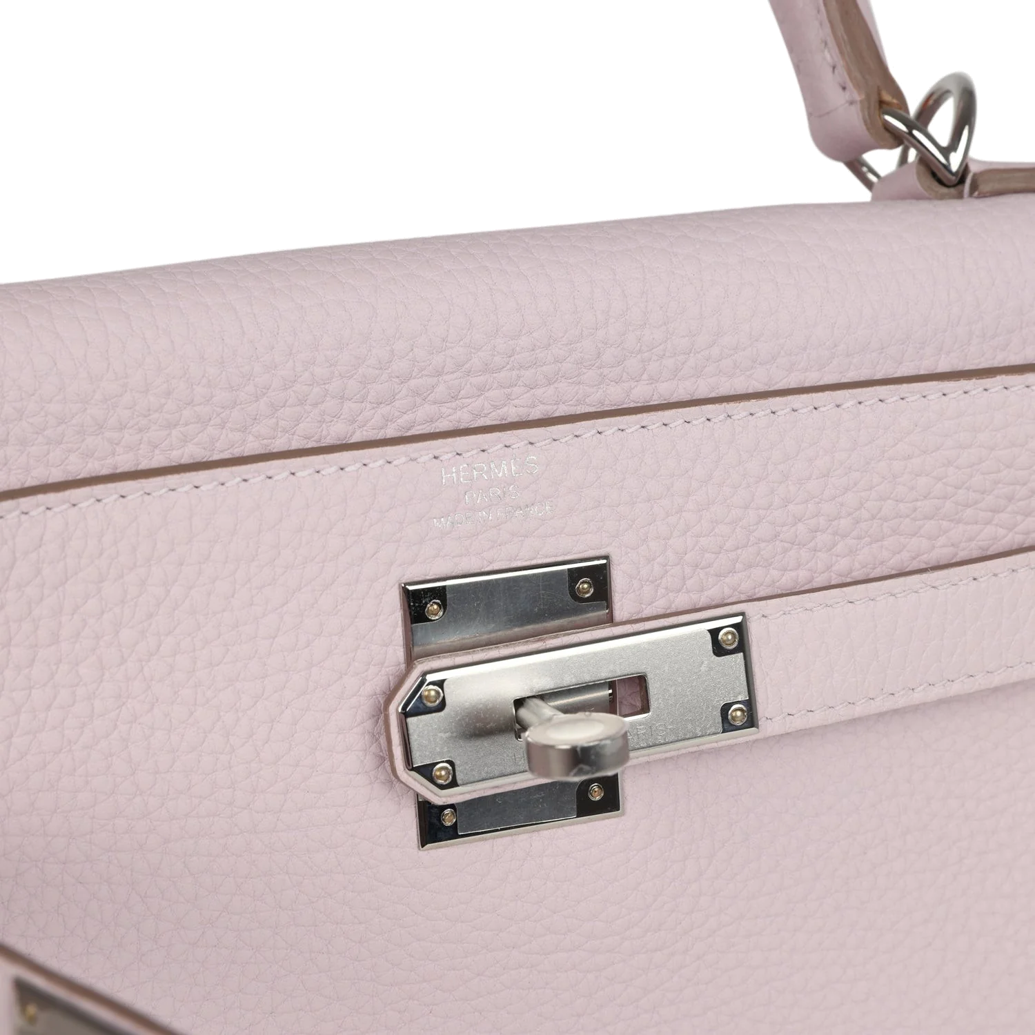 Hermes Kelly Retourne 28 Mauve Pale Clemence Palladium Hardware — фото 8