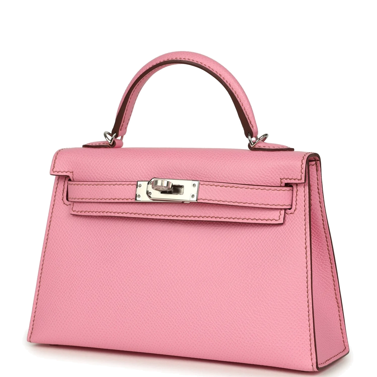 Hermes Kelly Sellier 20 Bubblegum Epsom Palladium Hardware — фото 4