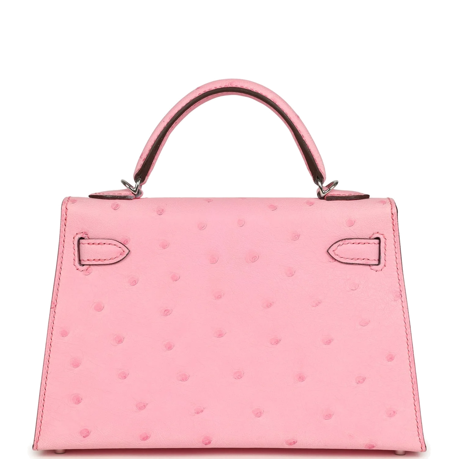 Hermes Kelly Sellier 20 Bubblegum Ostrich Palladium Hardware — фото 6