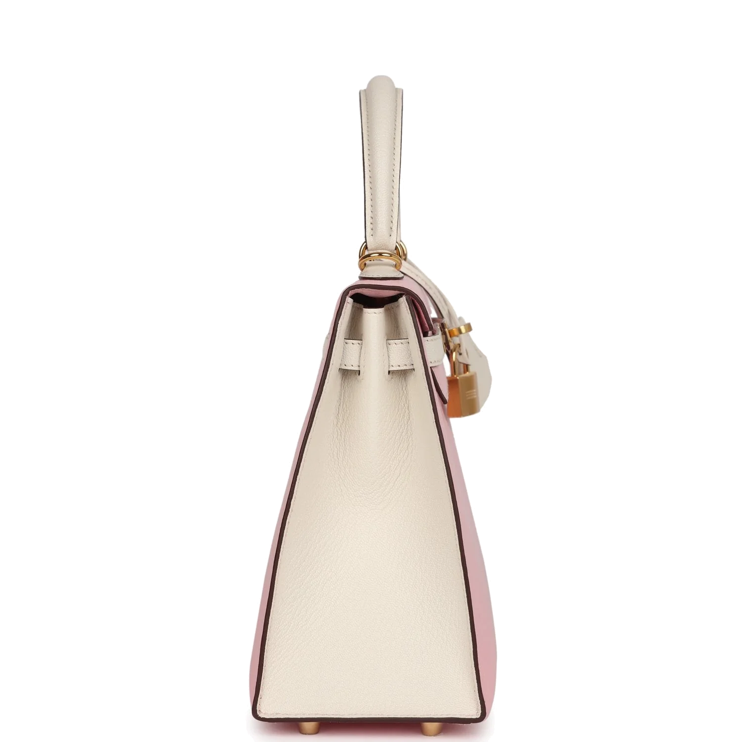 Hermes Special Order (HSS) Kelly Sellier 25 Rose Sakura and Nata Chevre Gold Hardware — фото 4