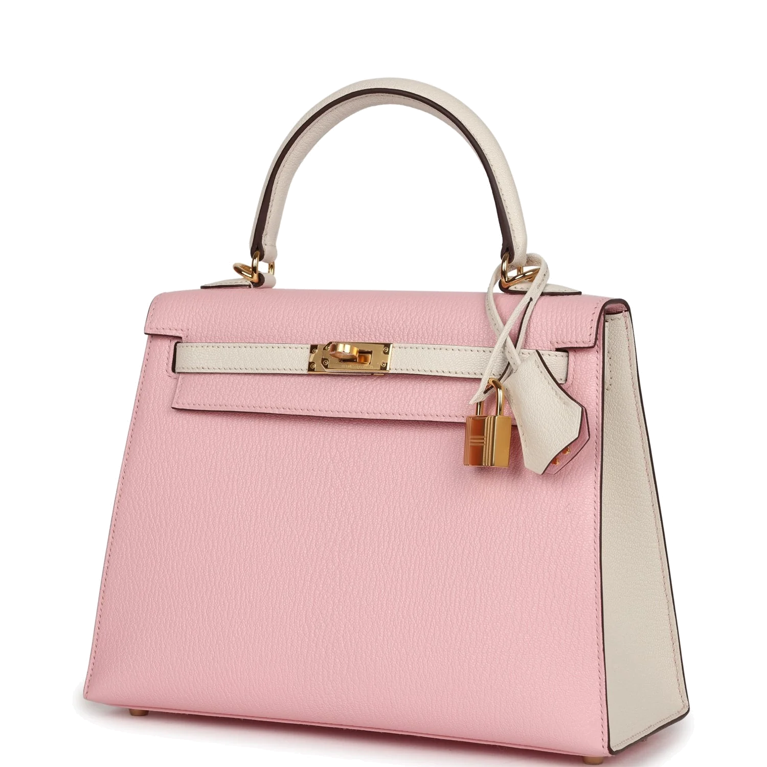 Hermes Special Order (HSS) Kelly Sellier 25 Rose Sakura and Nata Chevre Gold Hardware — фото 6