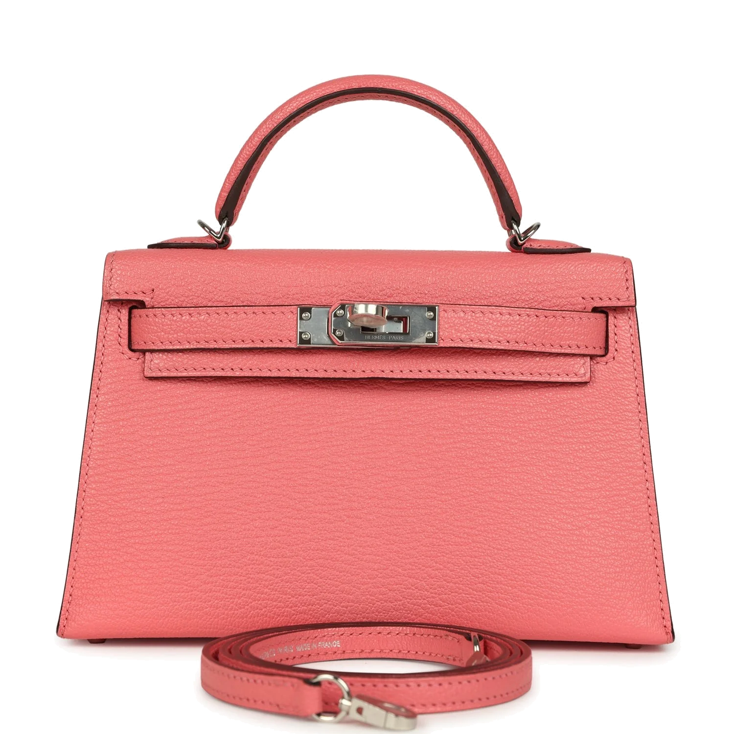 Hermes Kelly Sellier 20 Rose Lipstick Chevre Mysore Palladium Hardware — фото 2