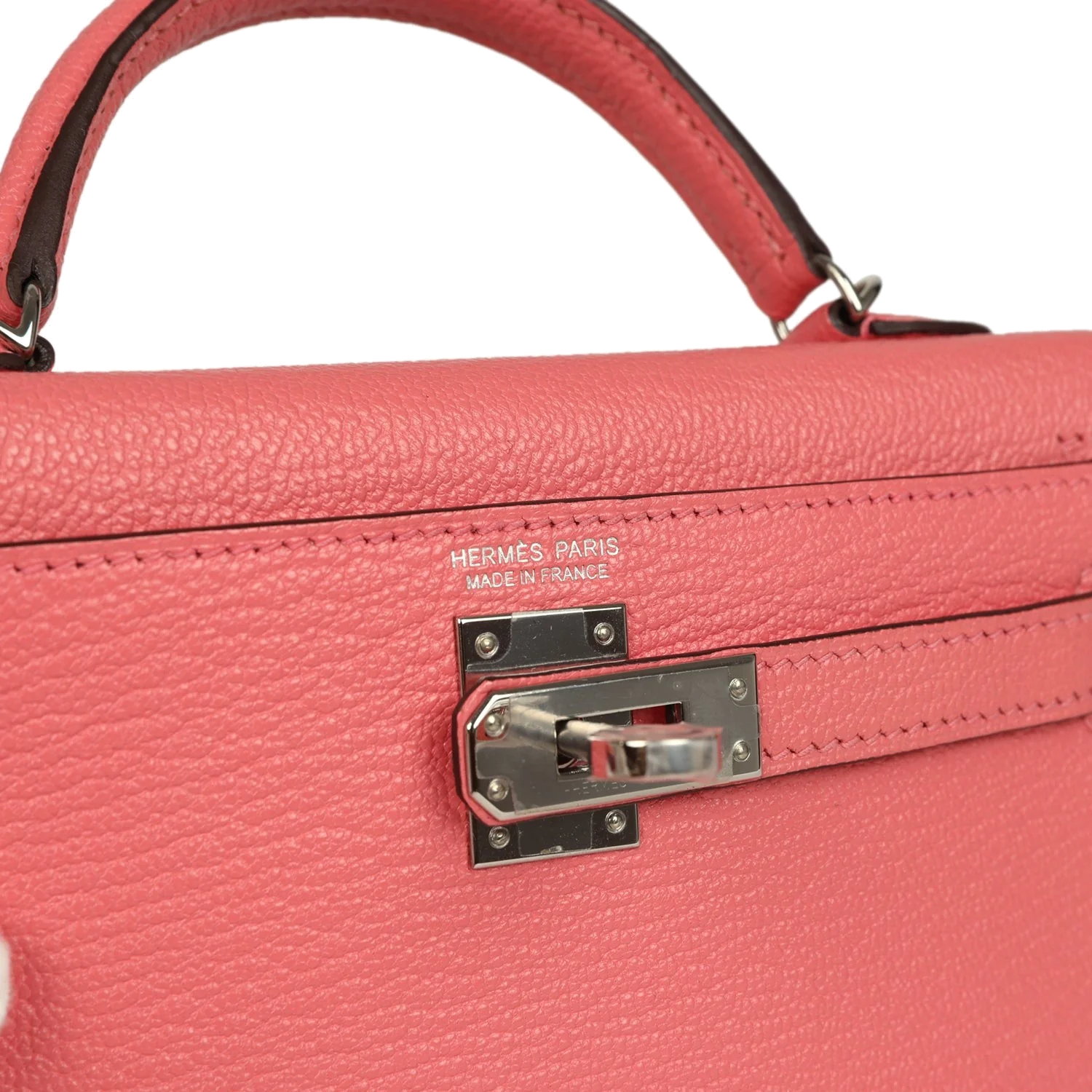 Hermes Kelly Sellier 20 Rose Lipstick Chevre Mysore Palladium Hardware — фото 8